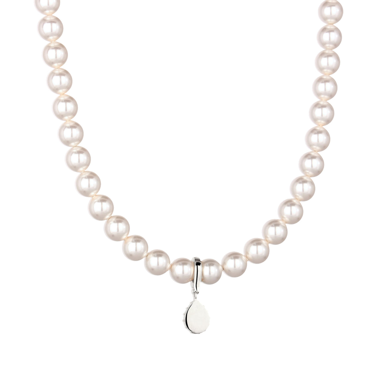 Silber - Elli | Halskette | Mit Perlen & Kristallen von Swarovski® (Dunkelblau & Weiß) | 925 Sterling Silber