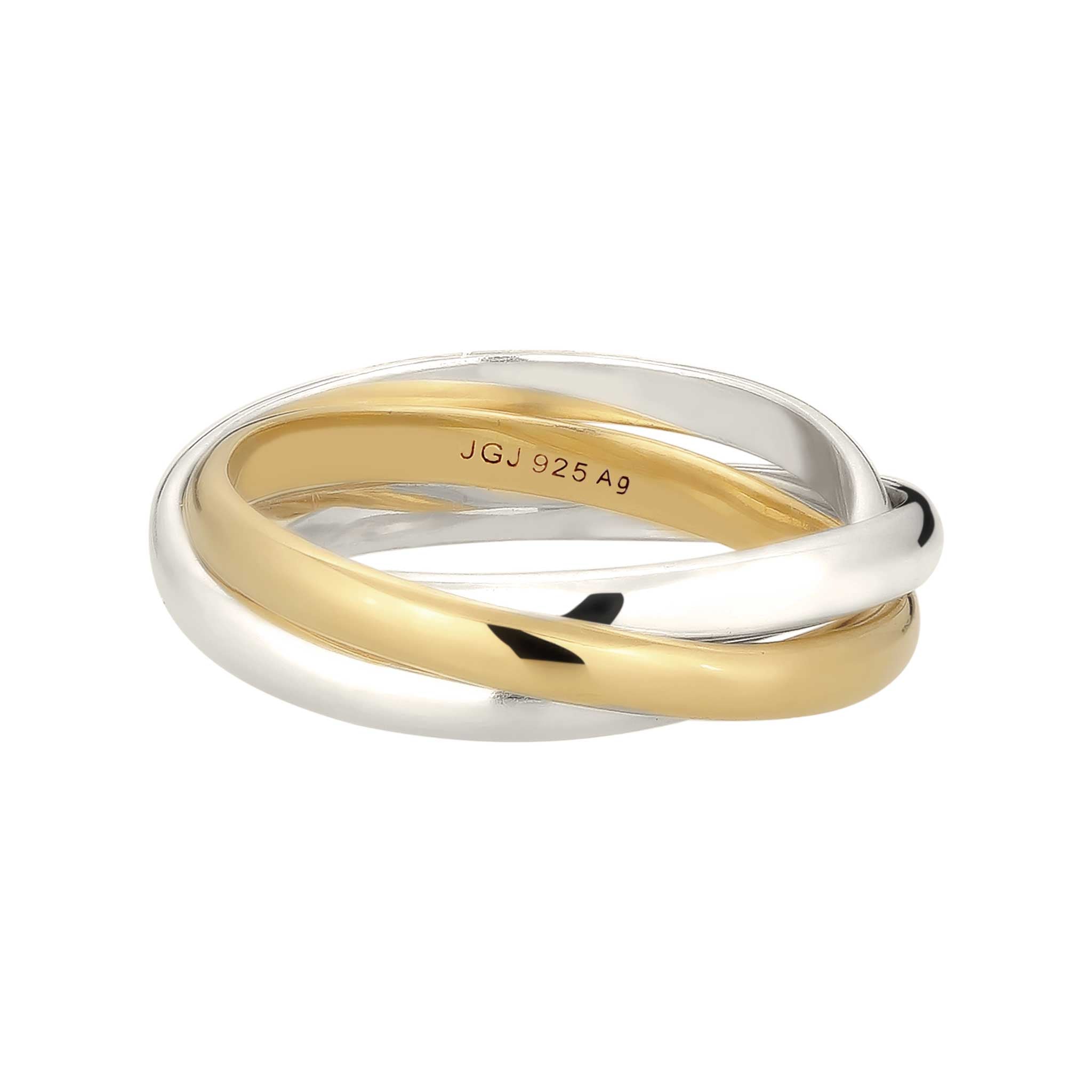 Bunt - Elli | Wickelring Bicolor | 925 Sterling Silber vergoldet