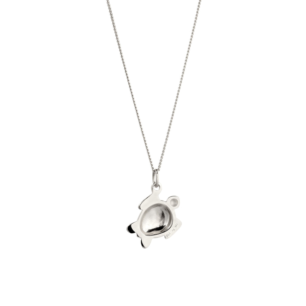 Silber - Elli | Halskette Schildkröte | mit Kristallen von Swarovski® (Weiß) | 925 Sterling Silber