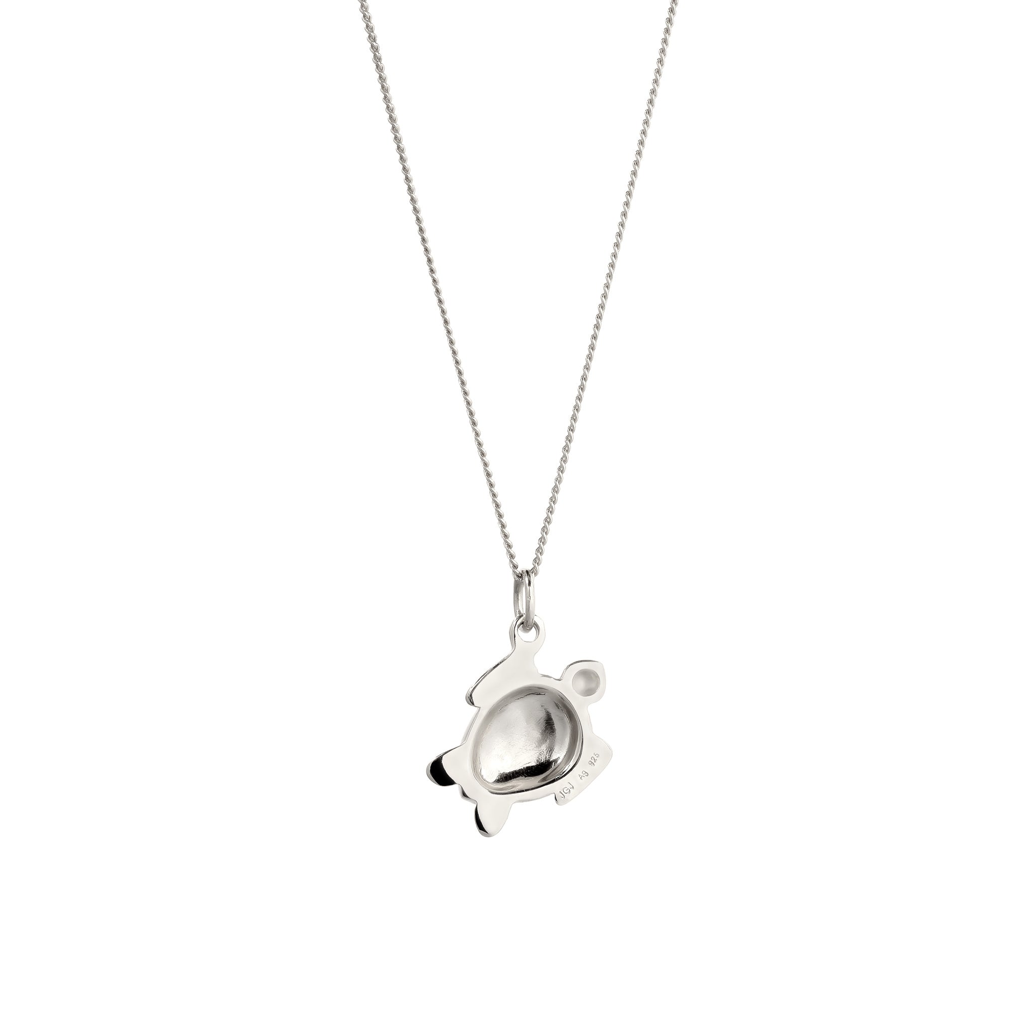 Silber - Elli | Halskette Schildkröte | mit Kristallen von Swarovski® (Weiß) | 925 Sterling Silber
