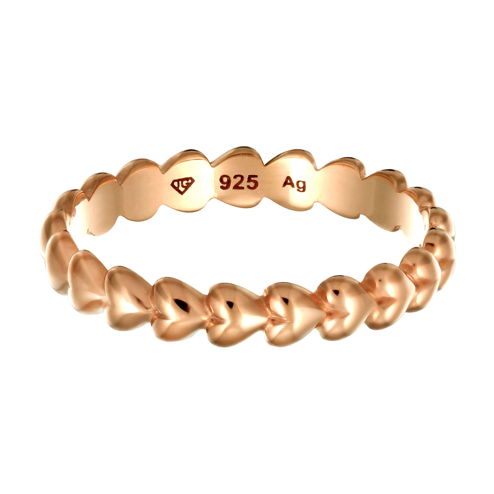 Roségold - Elli | Bandring Herz | 925 Sterling Silber Rosegold