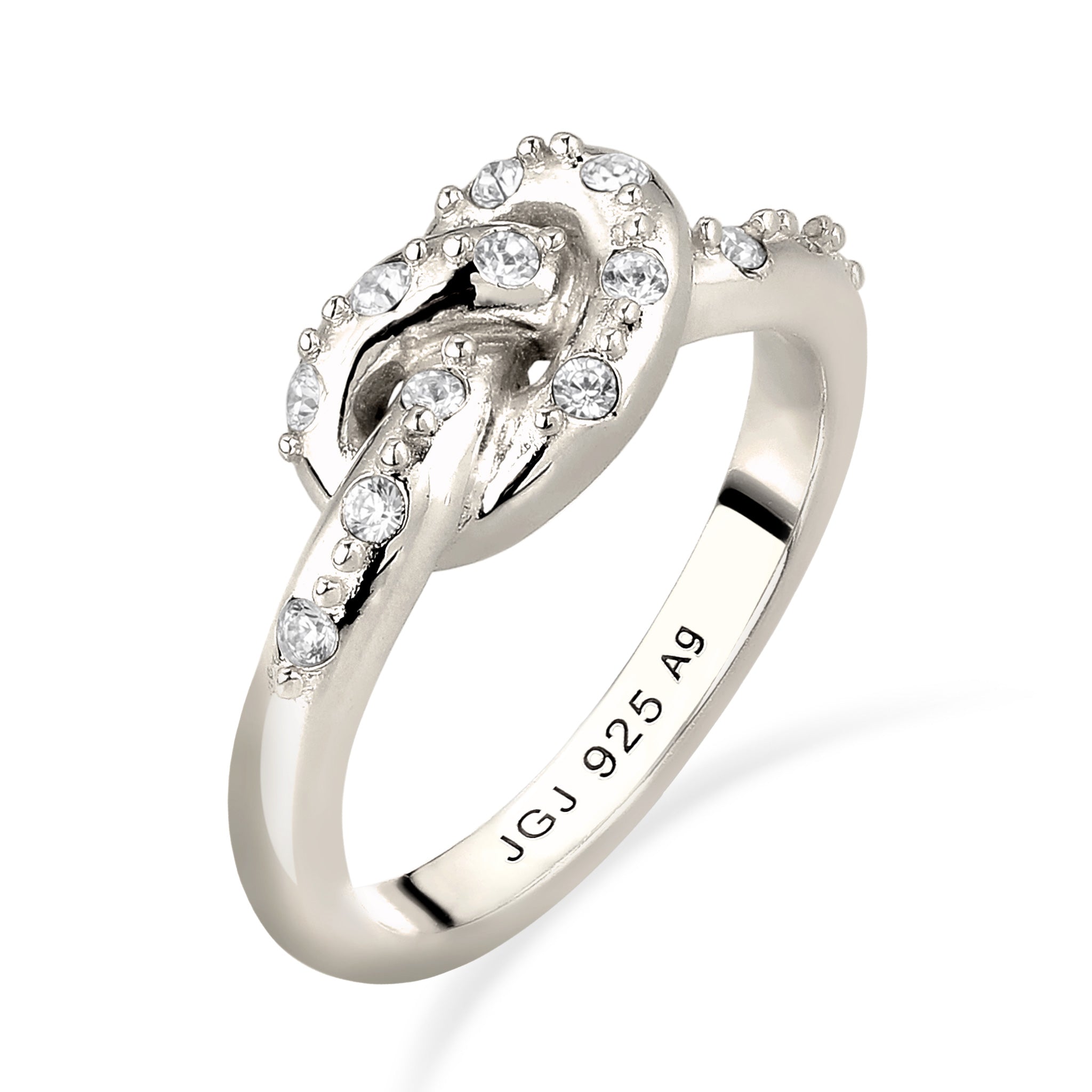 Silber - Elli | Knoten | mit Kristalle von Swarovski® (Grün, Blau) | 925 Sterling Silber