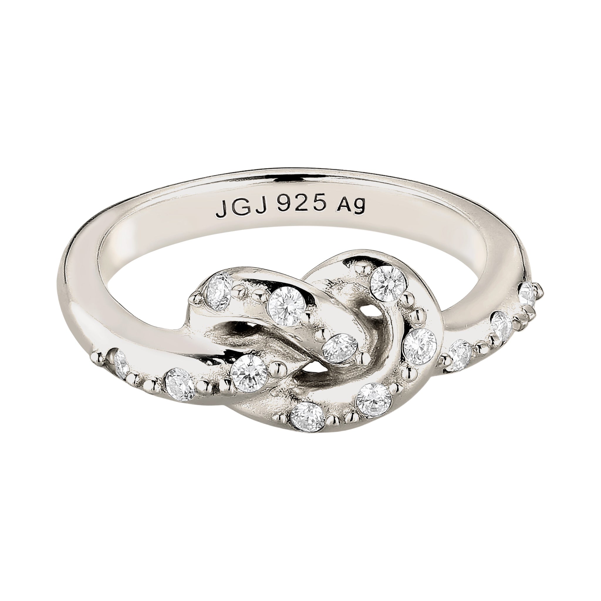 Silber - Elli | Knoten | mit Kristalle von Swarovski® (Grün, Blau) | 925 Sterling Silber