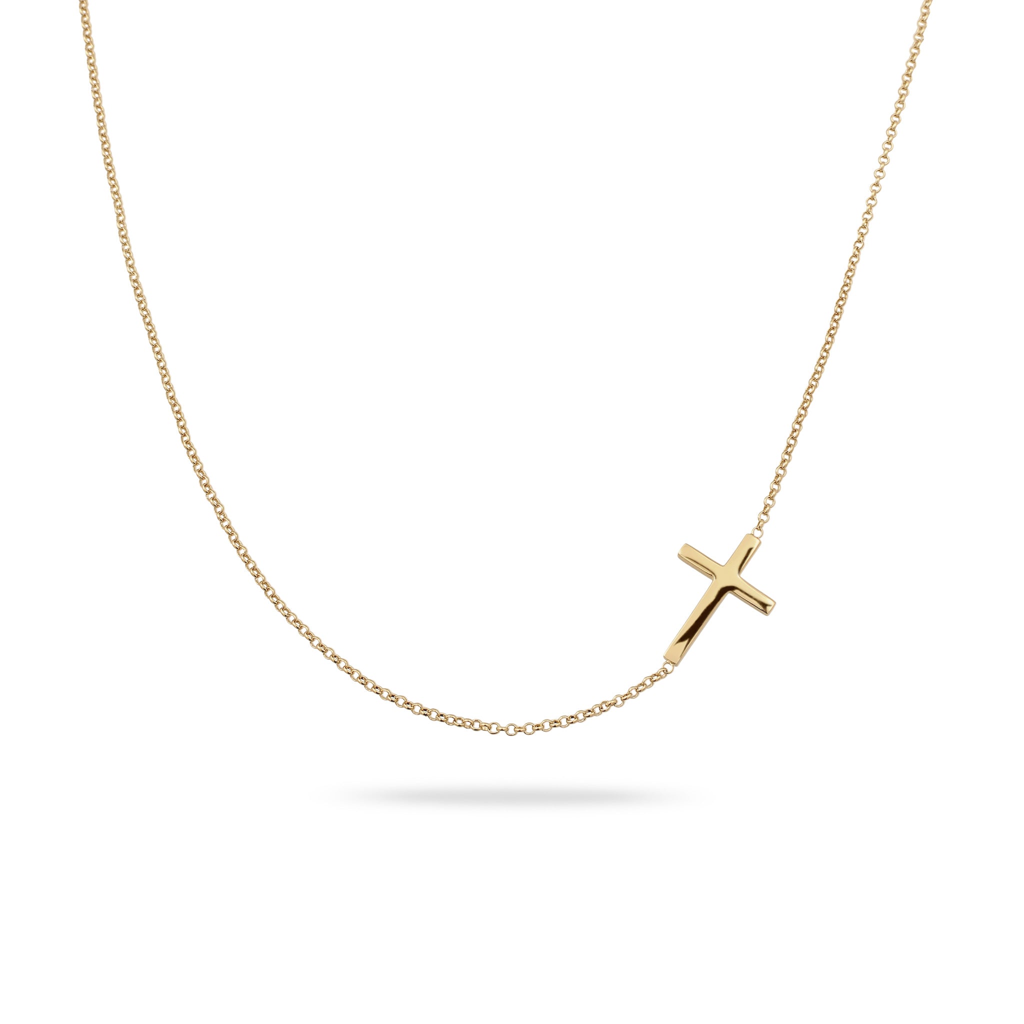 Gold - Elli | Halskette mit Kreuzanhänger | 925 Sterling Silber vergoldet