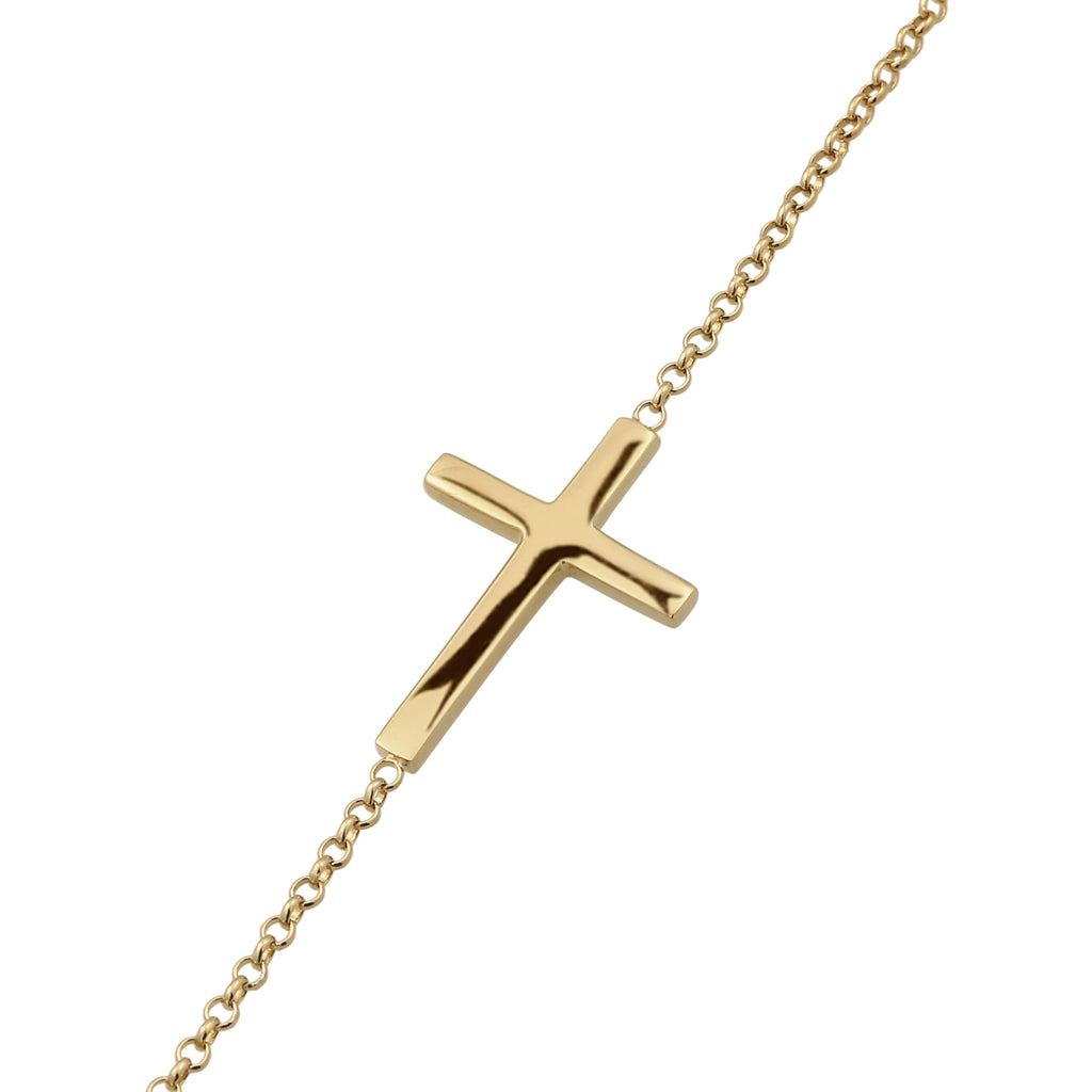 Gold - Elli | Halskette mit Kreuzanhänger | 925 Sterling Silber vergoldet