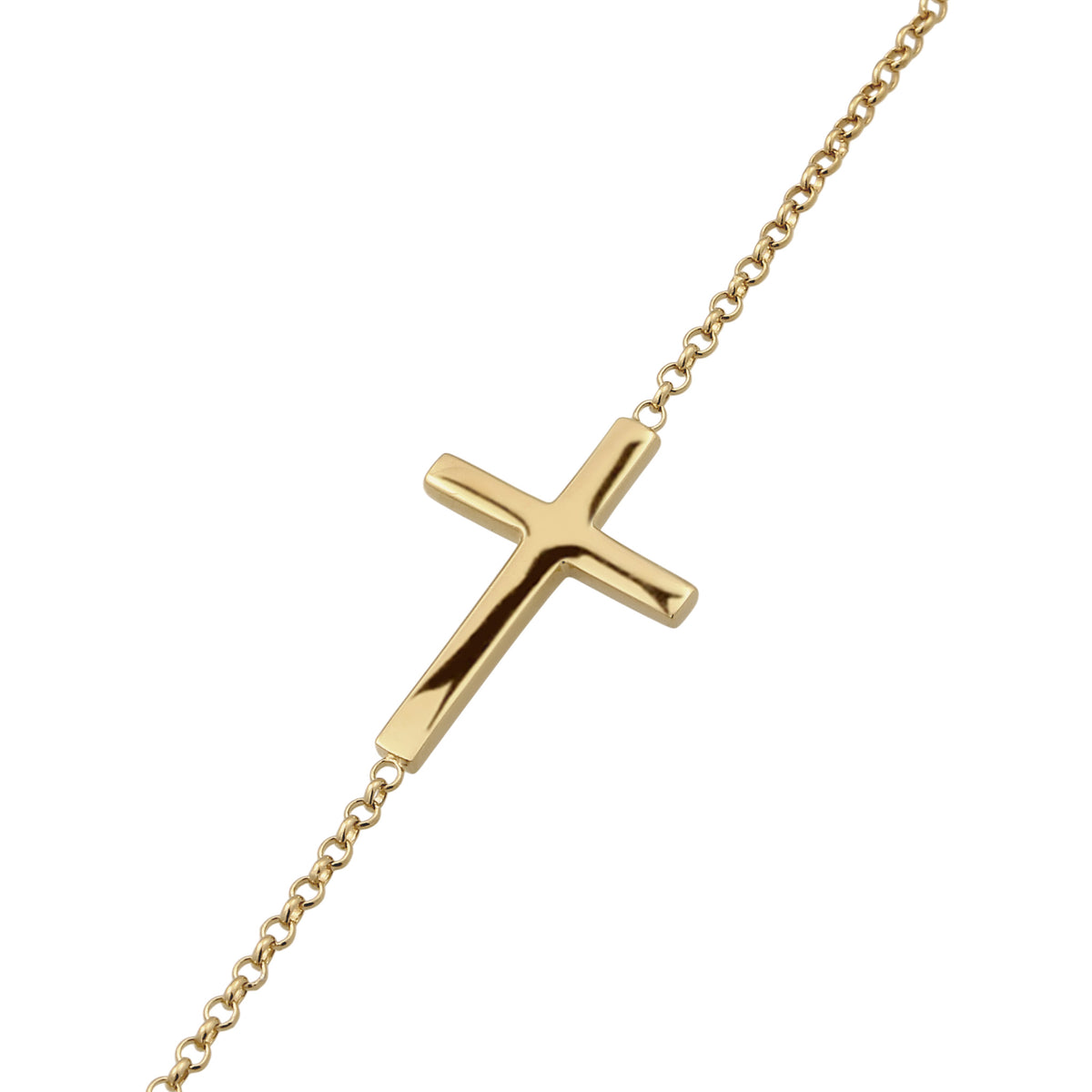 Gold - Elli | Halskette mit Kreuzanhänger | 925 Sterling Silber vergoldet