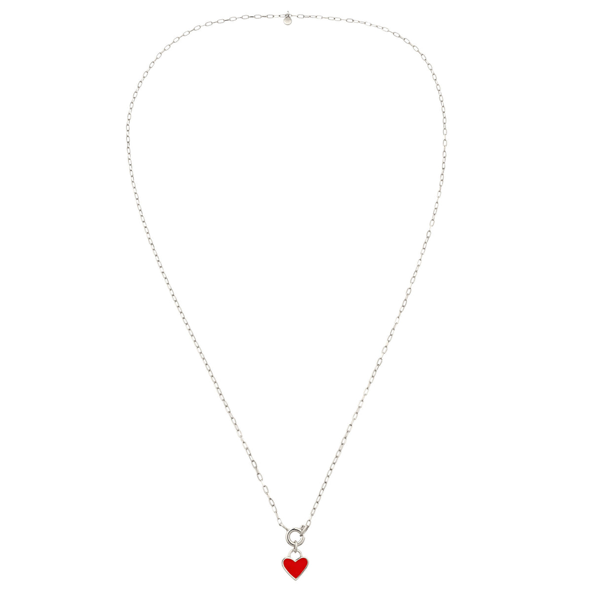 Silber - Elli | Halskette Herz | Emaille (Rot) | 925 Sterling Silber