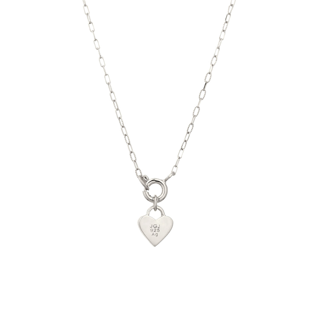 Silber - Elli | Halskette Herz | Emaille (Rot) | 925 Sterling Silber