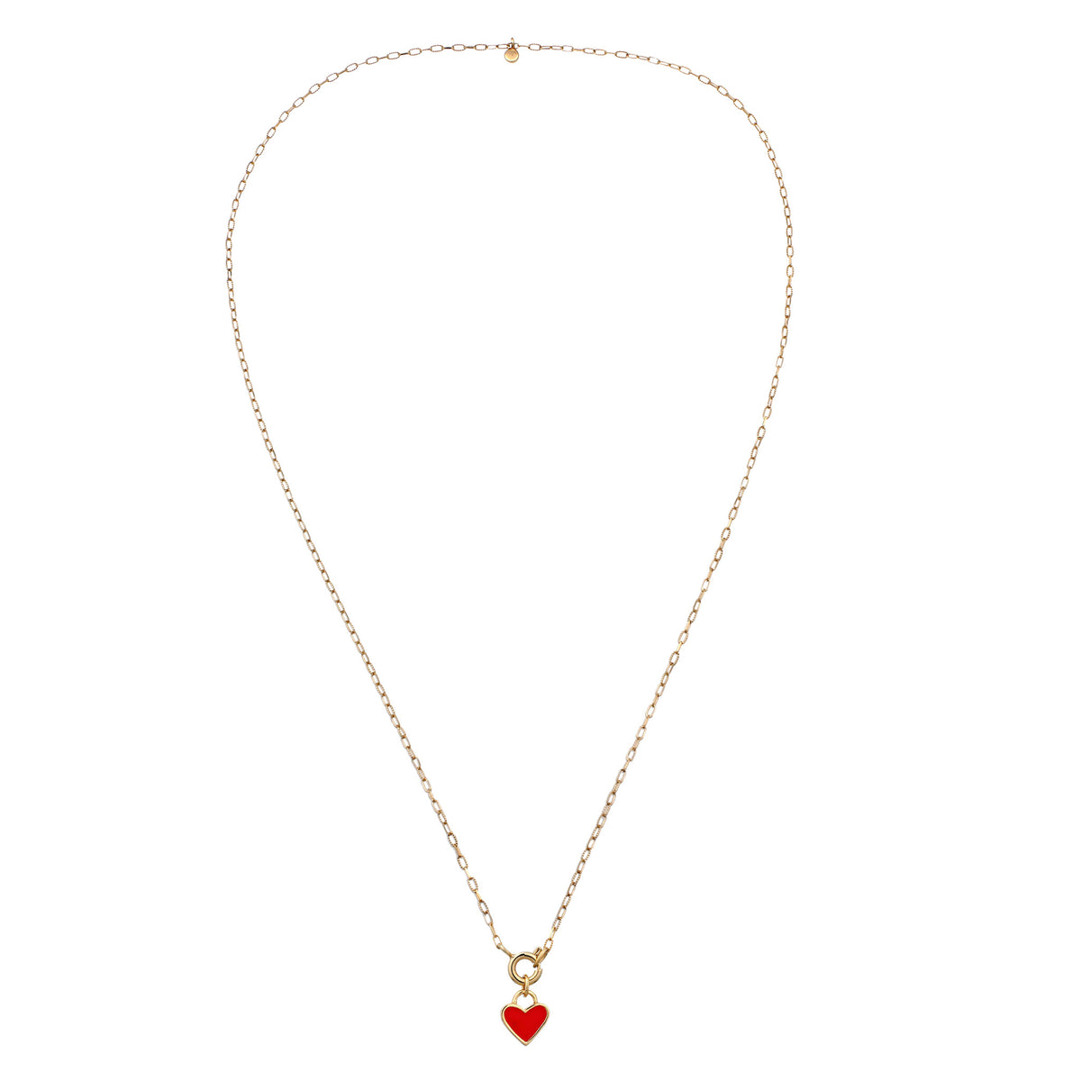 Gold - Elli | Halskette Herz | Emaille (Rot) | 925 Sterling Silber vergoldet