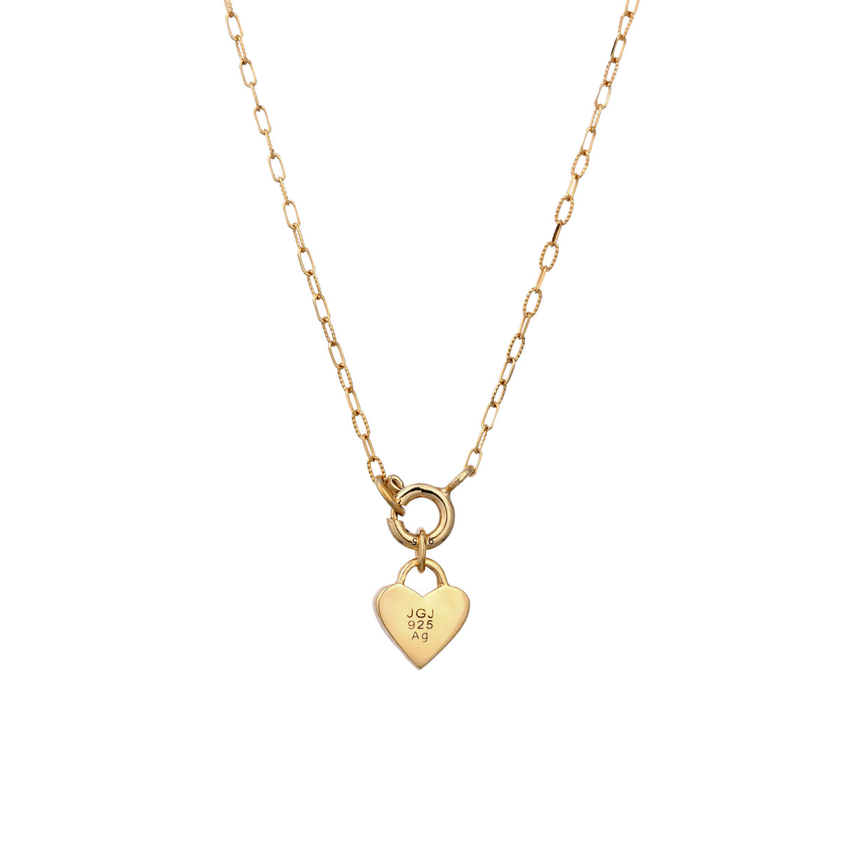 Gold - Elli | Halskette Herz | Emaille (Rot) | 925 Sterling Silber vergoldet