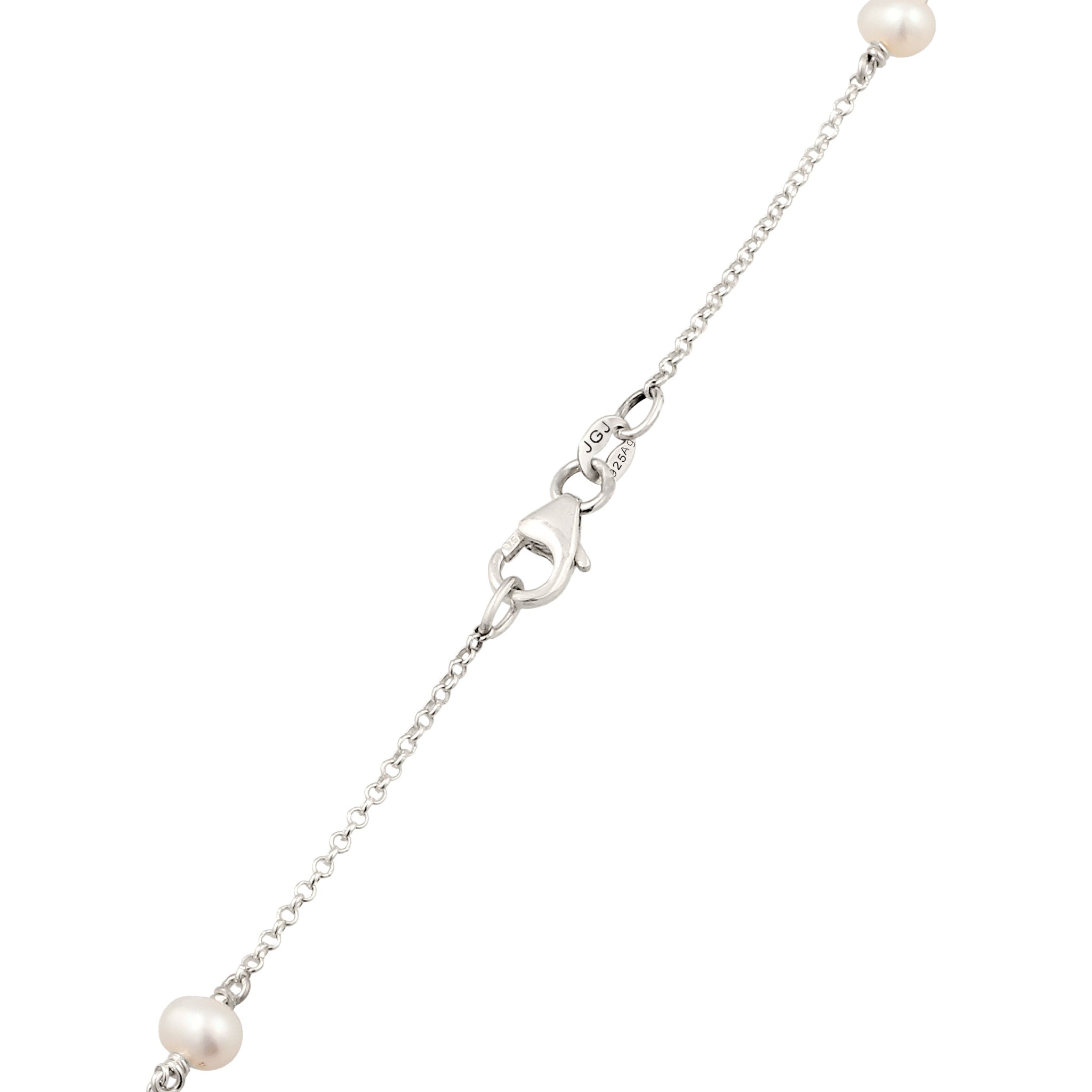 Silber - Elli | Halskette | Süßwasserzuchtperlen (Weiß) | 925 Sterling Silber