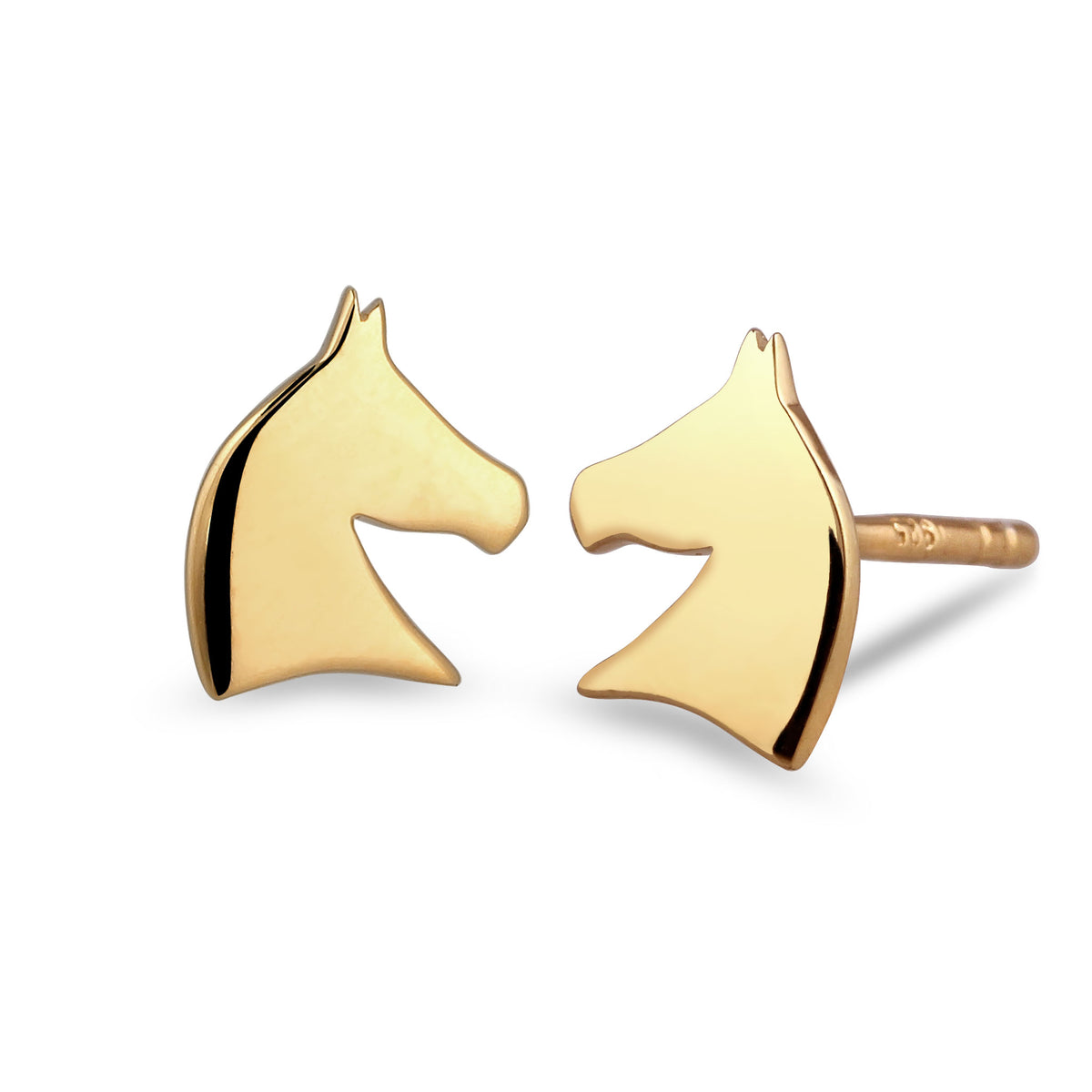 Gold - Elli | Ohrstecker Pferd | 925 Sterling Silber vergoldet
