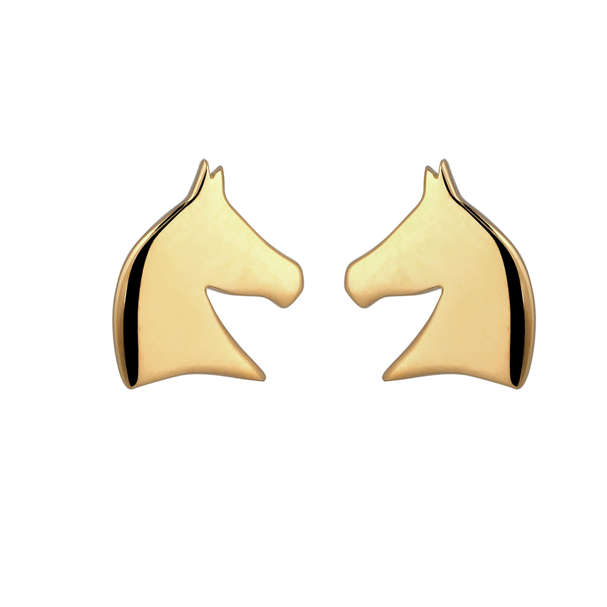 Gold - Elli | Ohrstecker Pferd | 925 Sterling Silber vergoldet