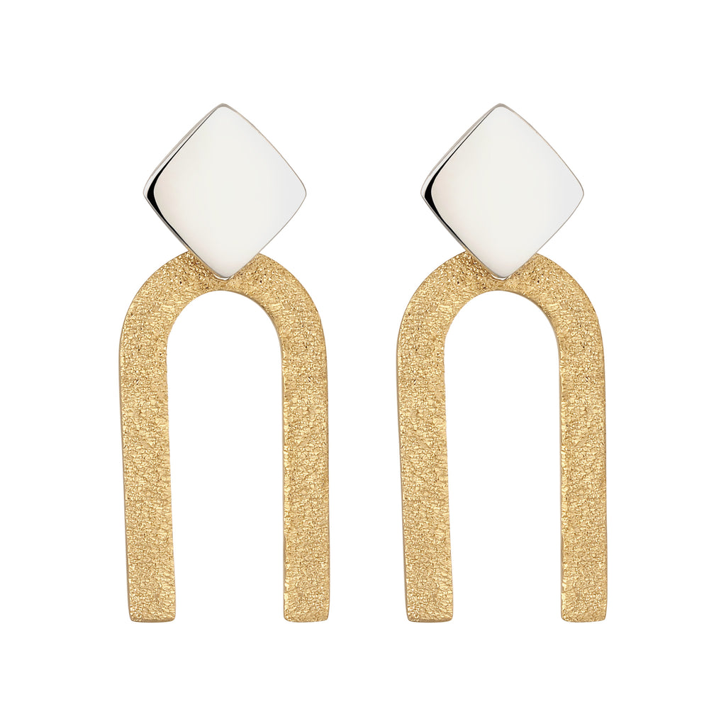 Zweifarbig - Elli | Ohrstecker Geo Bicolor | 925 Sterling Silber