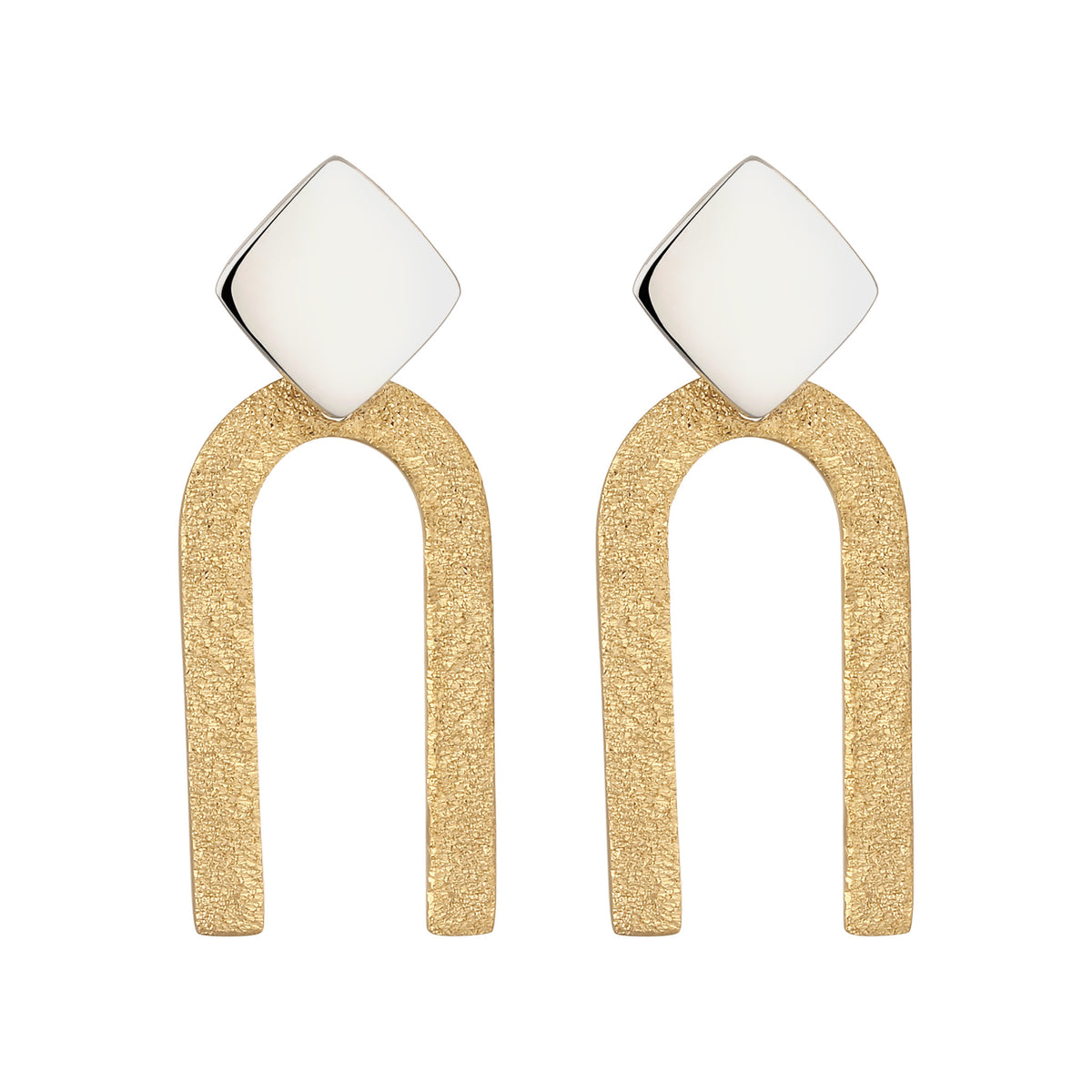 Zweifarbig - Elli | Ohrstecker Geo Bicolor | 925 Sterling Silber