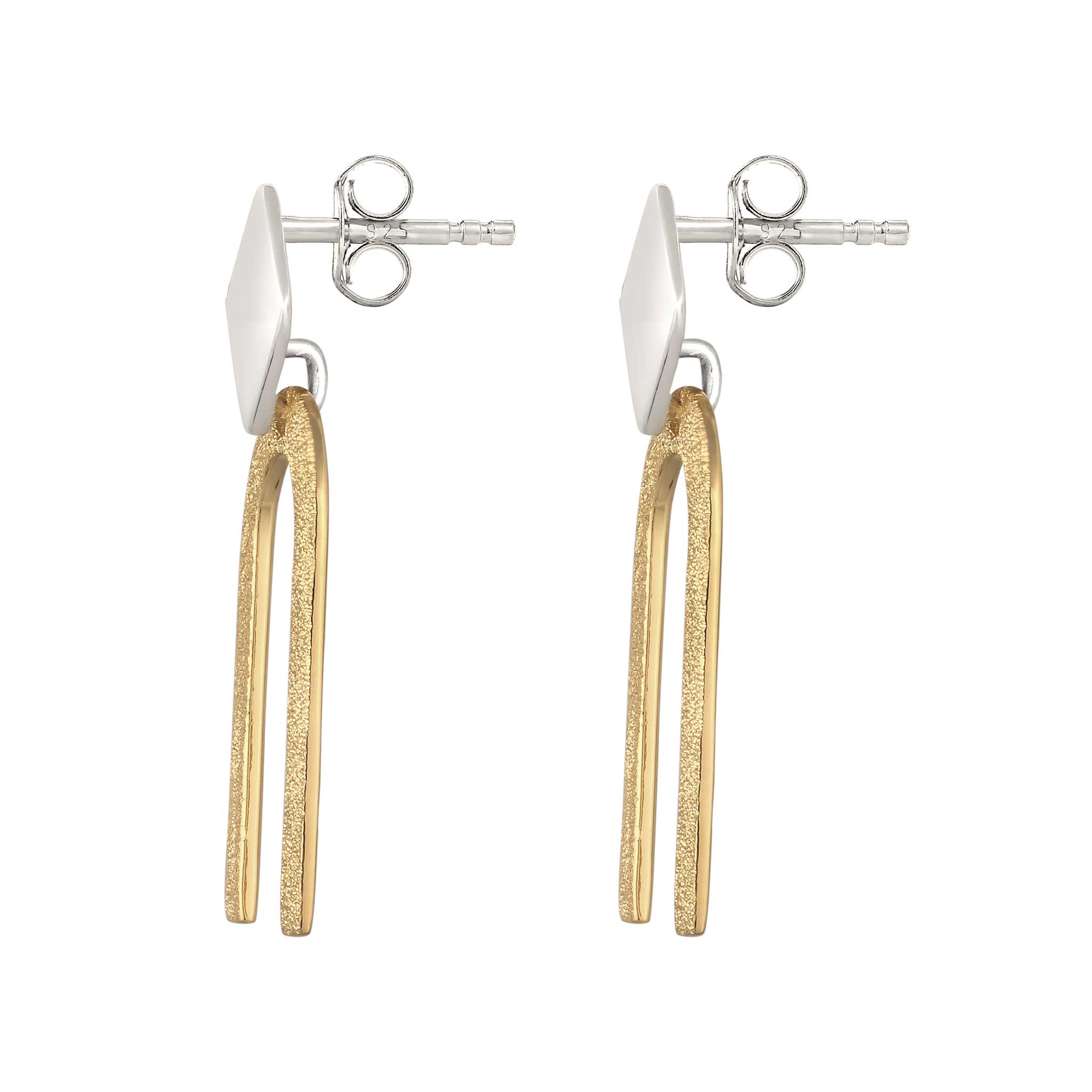 Zweifarbig - Elli | Ohrstecker Geo Bicolor | 925 Sterling Silber