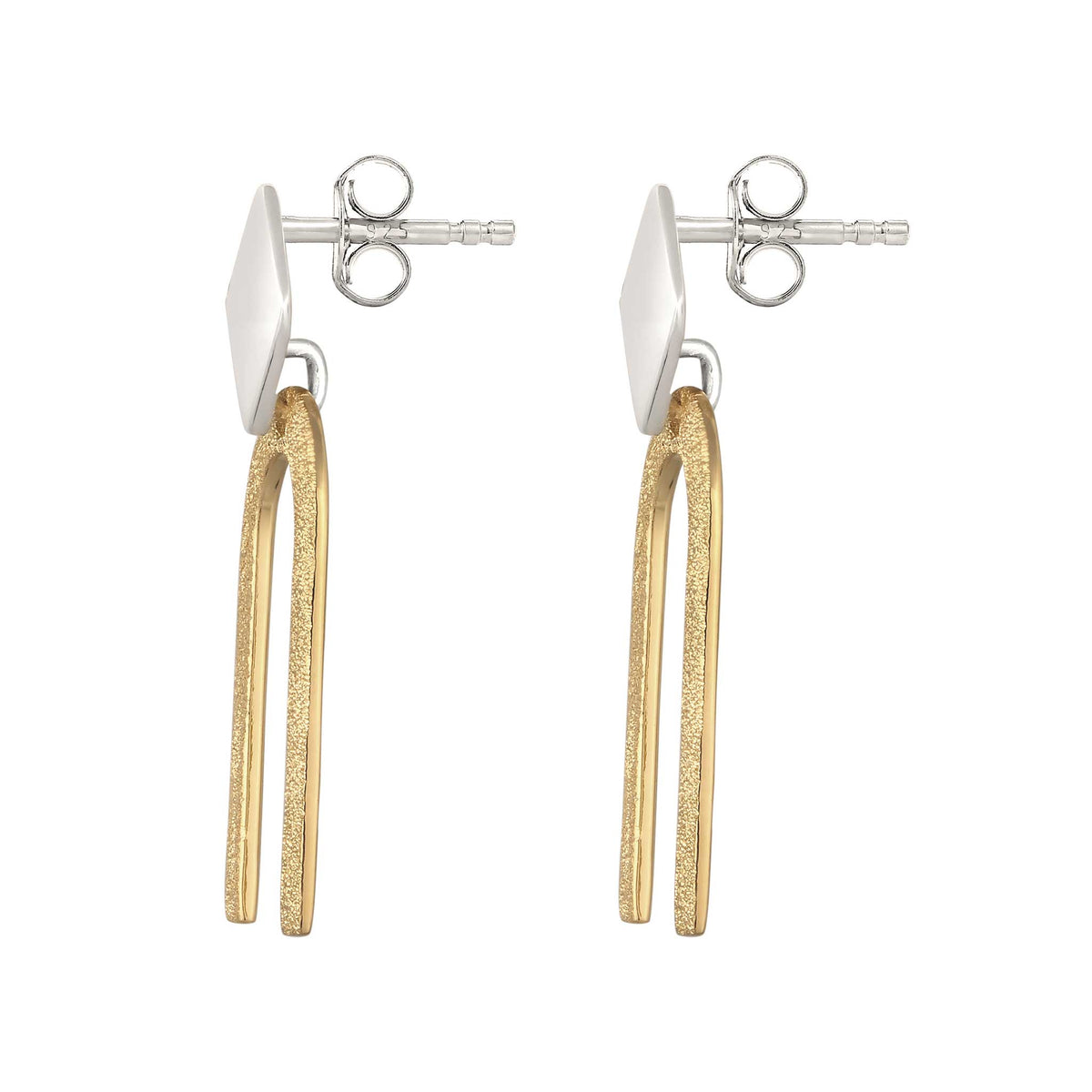 Zweifarbig - Elli | Ohrstecker Geo Bicolor | 925 Sterling Silber