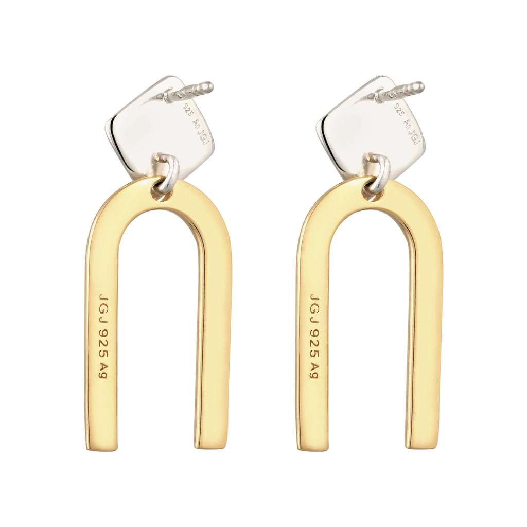Zweifarbig - Elli | Ohrstecker Geo Bicolor | 925 Sterling Silber