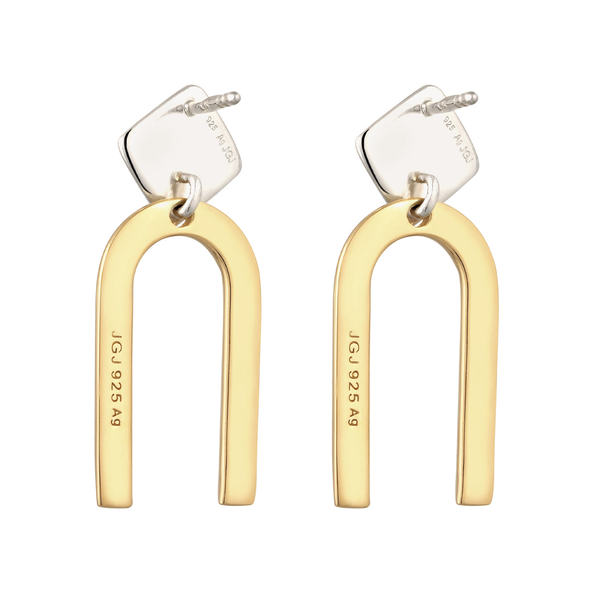 Zweifarbig - Elli | Ohrstecker Geo Bicolor | 925 Sterling Silber