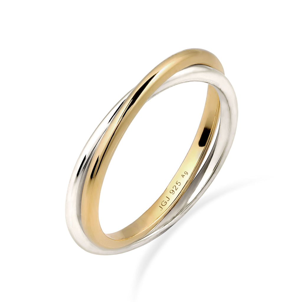 Zweifarbig - Elli | Wickelring Bicolor | 925 Sterling Silber vergoldet
