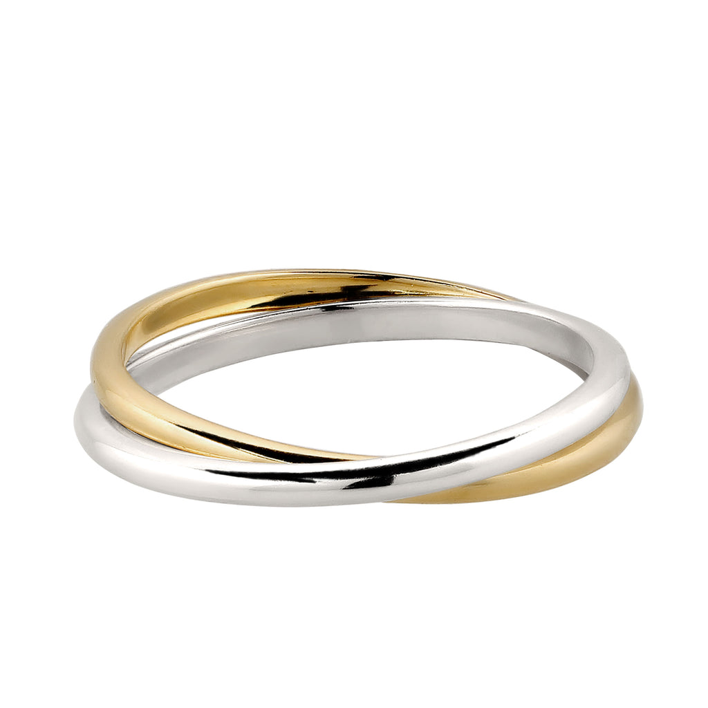 Zweifarbig - Elli | Wickelring Bicolor | 925 Sterling Silber vergoldet