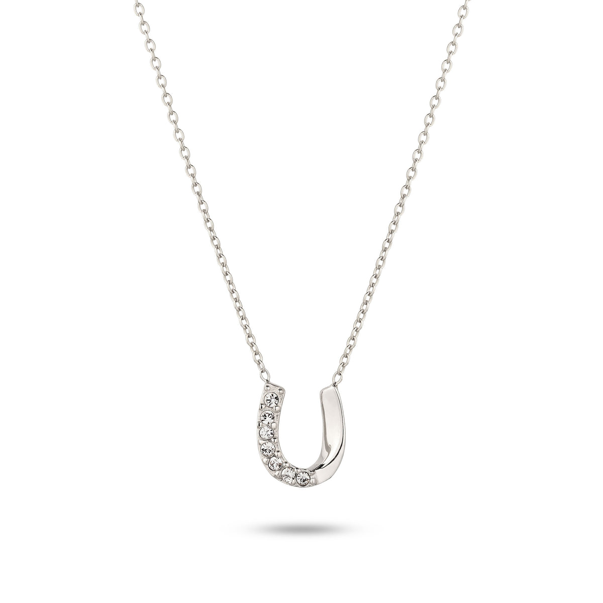 Silber - Elli | Halskette Hufeisen | Kristallen von Swarovski® (Weiß) | 925 Sterling Silber