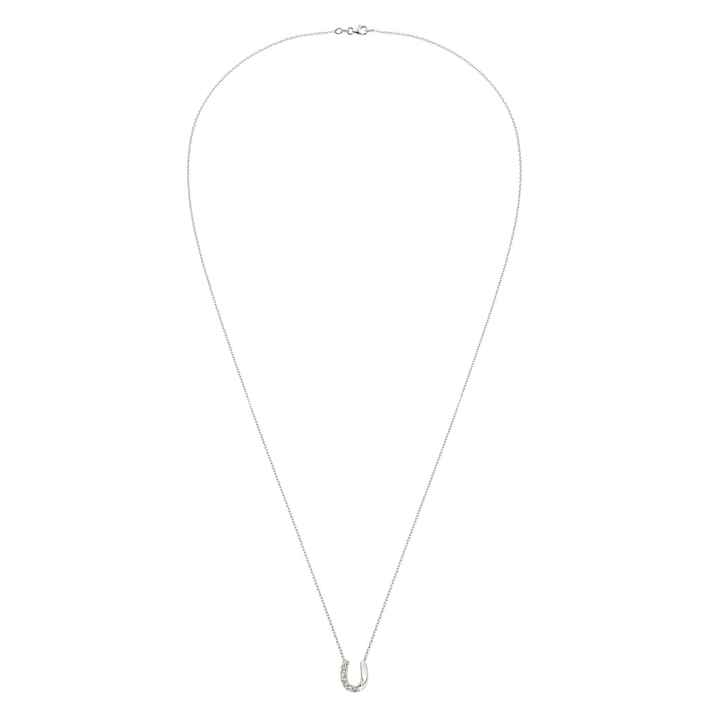 Silber - Elli | Halskette Hufeisen | Kristallen von Swarovski® (Weiß) | 925 Sterling Silber