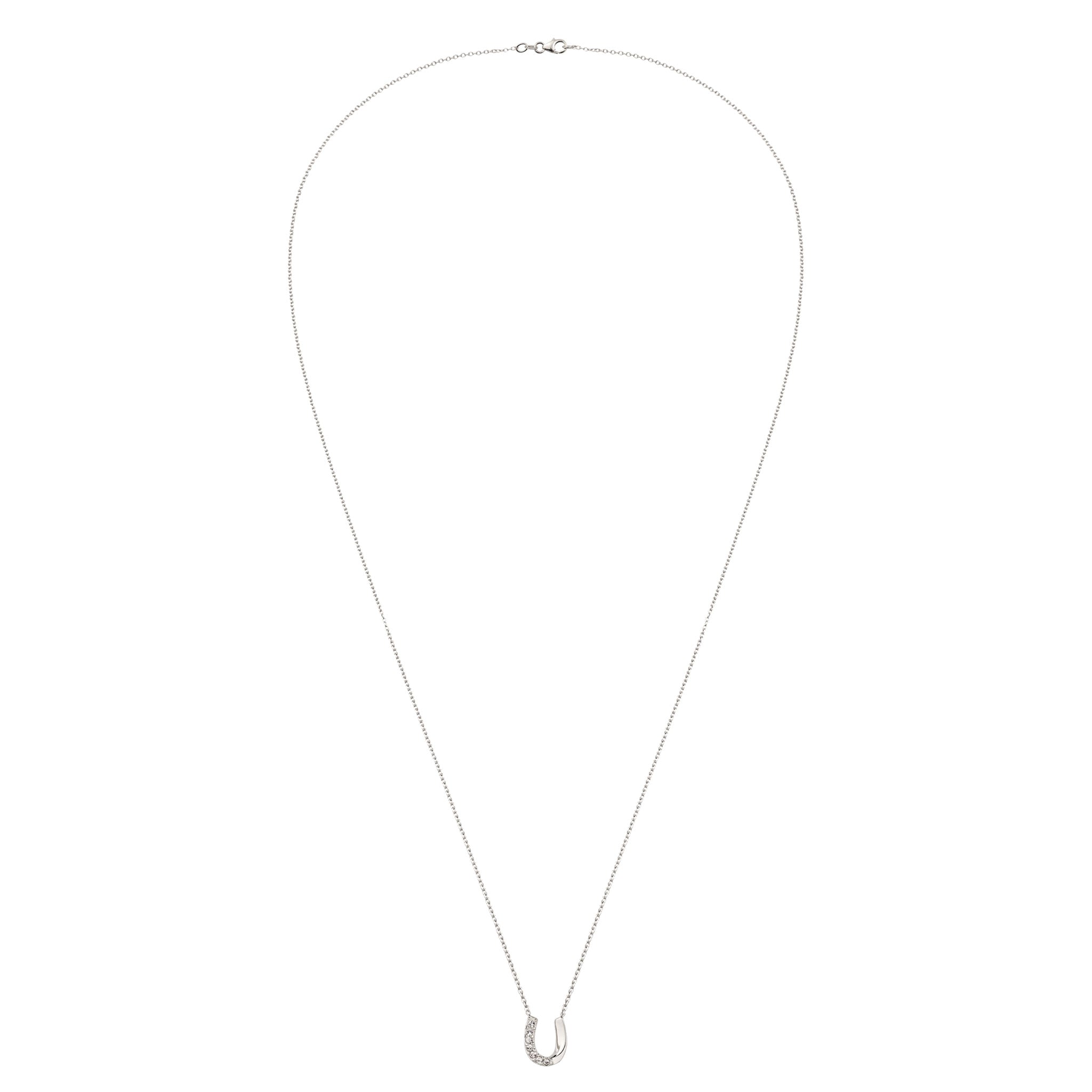 Silber - Elli | Halskette Hufeisen | Kristallen von Swarovski® (Weiß) | 925 Sterling Silber