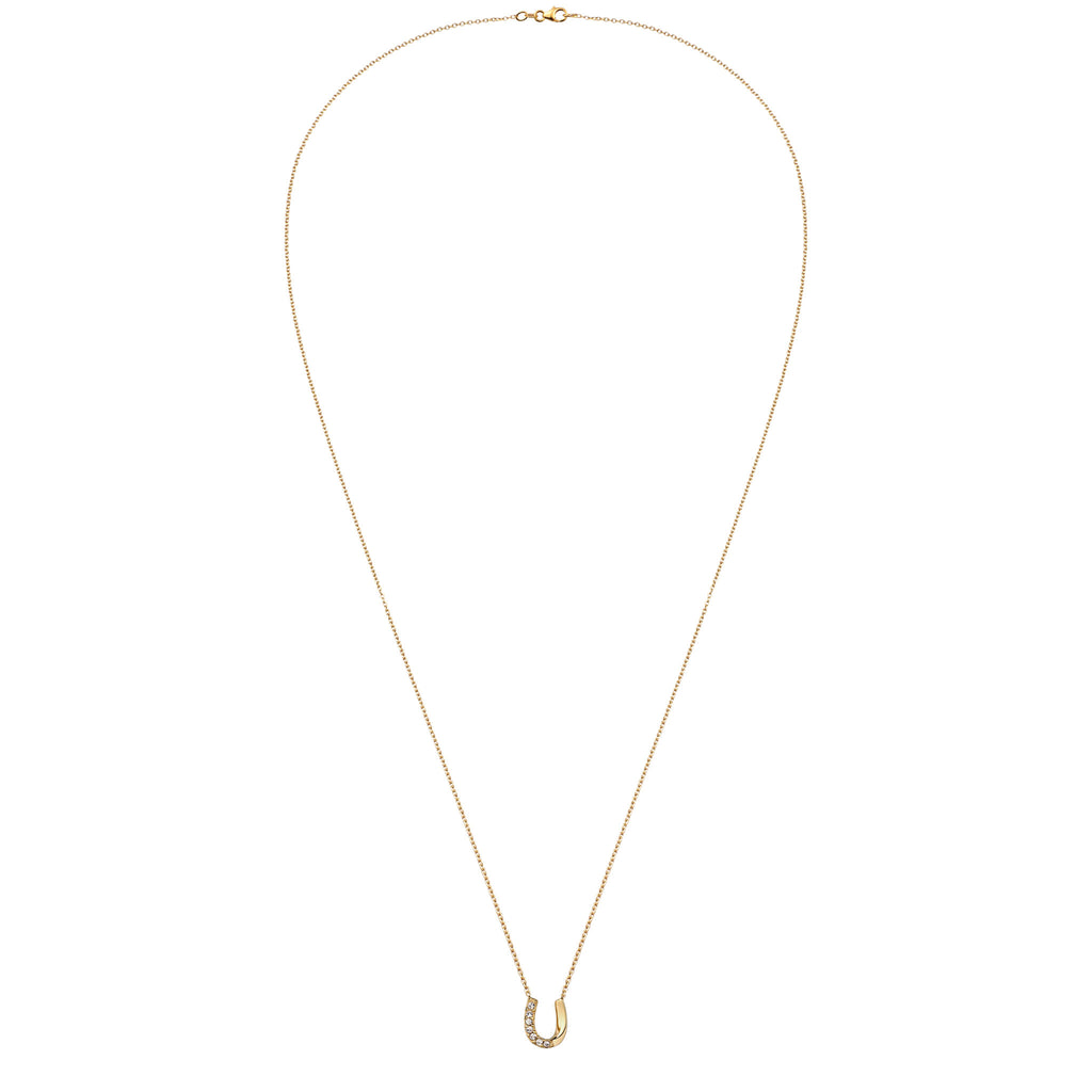 Gold - Elli | Halskette Hufeisen | Mit Kristallen von Swarovski® (Weiß) | 925 Sterling Silber vergoldet