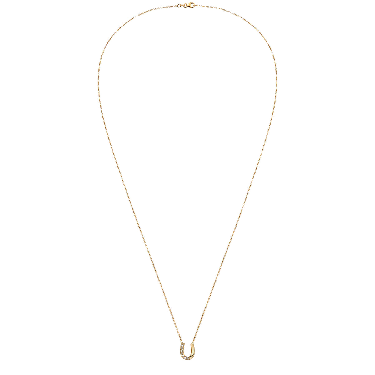 Gold - Elli | Halskette Hufeisen | Mit Kristallen von Swarovski® (Weiß) | 925 Sterling Silber vergoldet