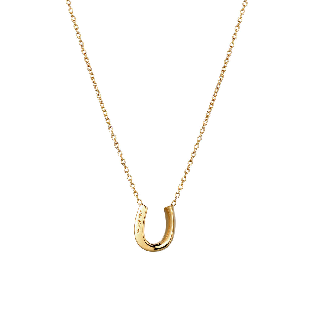 Gold - Elli | Halskette Hufeisen | Mit Kristallen von Swarovski® (Weiß) | 925 Sterling Silber vergoldet