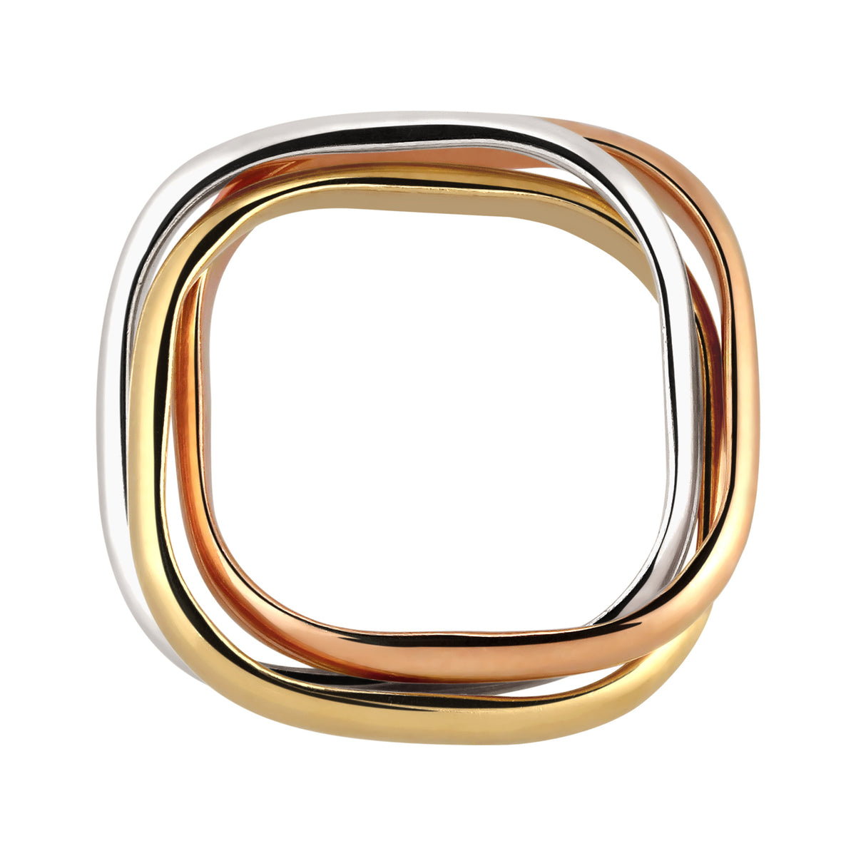 Dreifarbig - Elli | Wickelring Tricolor | 925 Sterling Silber Rosegold