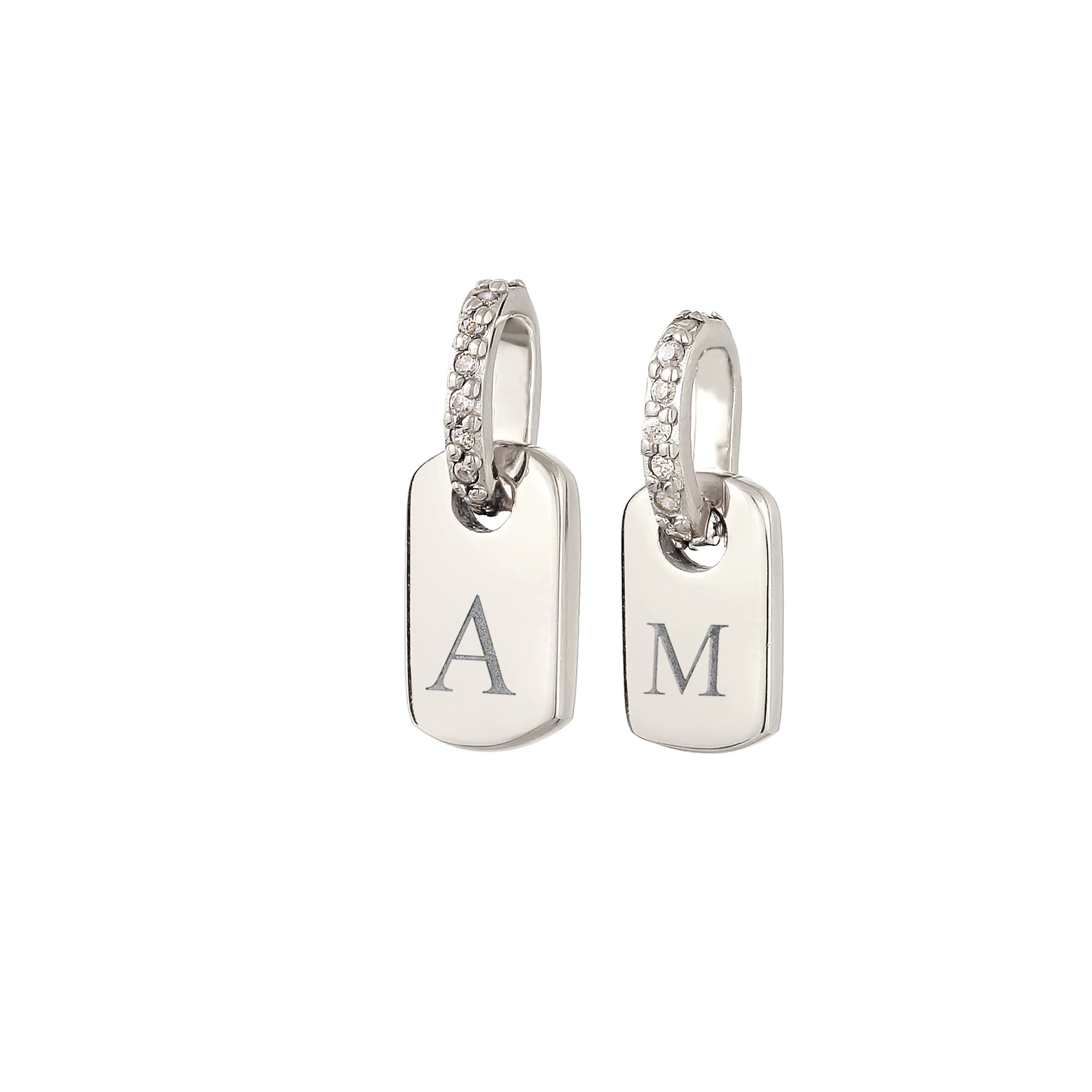 Silver engravable - Elli | Anhänger Set Gravur | Zirkonia (Weiß) | 925 Sterling Silber