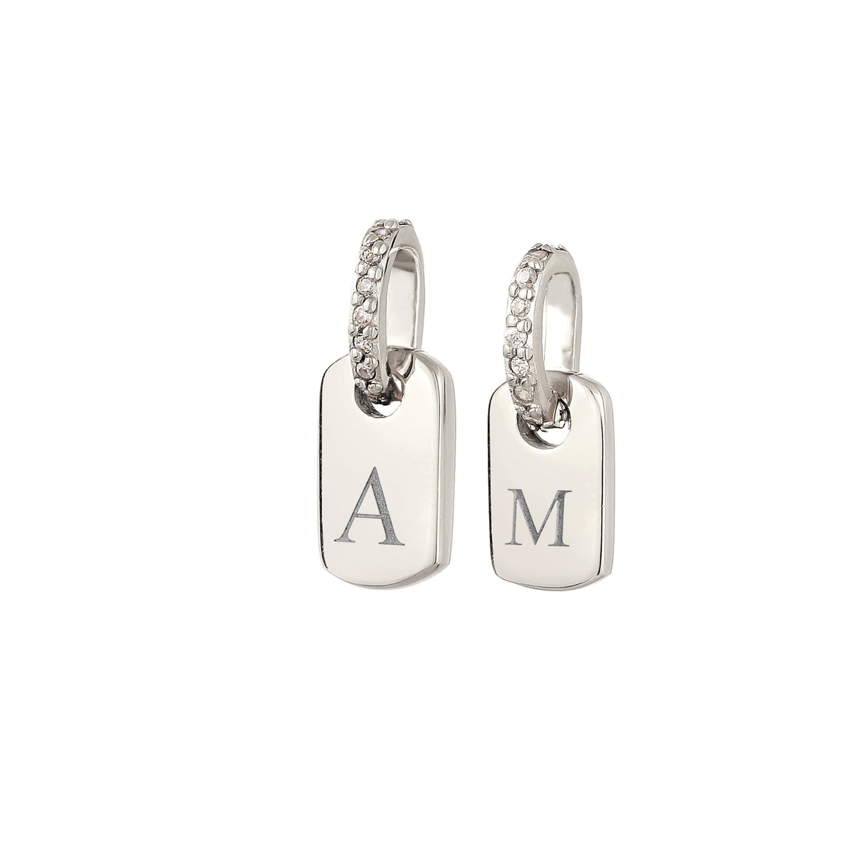 Silver engravable - Elli | Anhänger Set Gravur | Zirkonia (Weiß) | 925 Sterling Silber