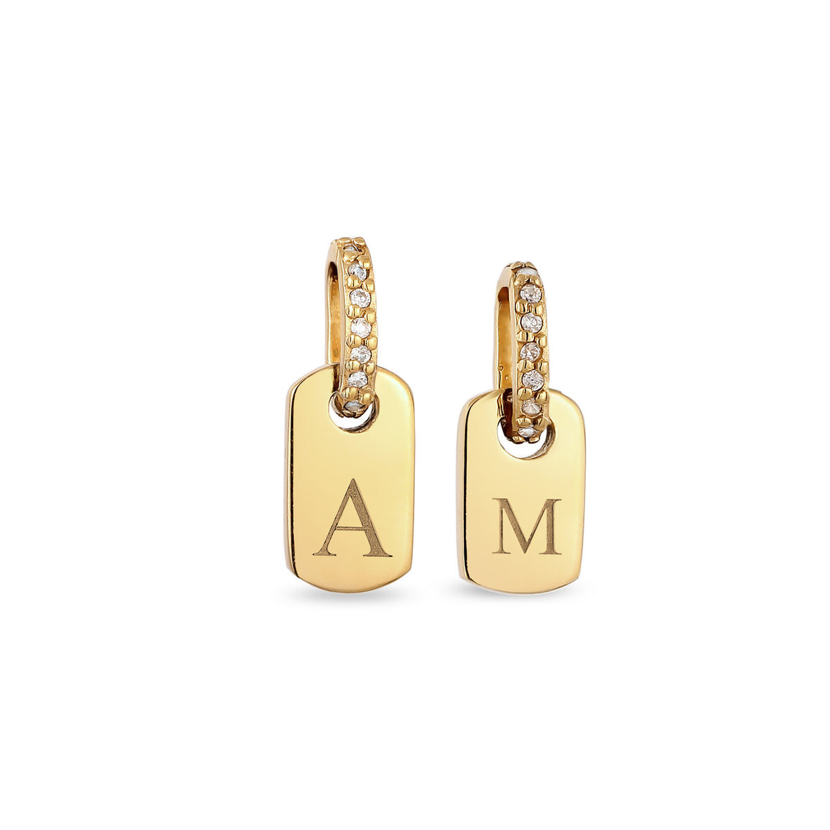 Gold engravable - Elli | Anhänger Set Gravur | Zirkonia (Weiß) | 925 Sterling Silber vergoldet
