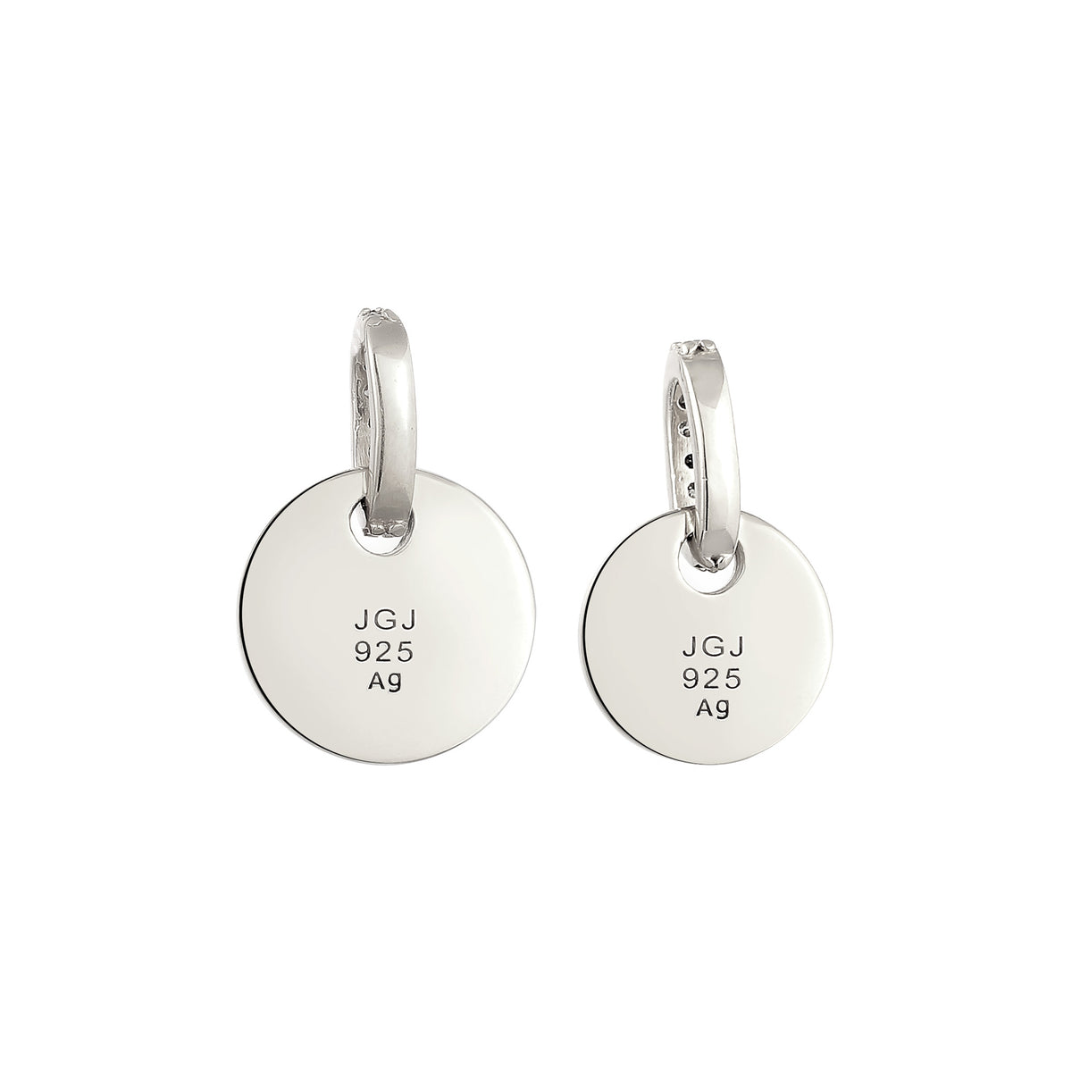 Silver engravable - Elli | Plättchen Anhänger Set Gravur | Zirkonia (Weiß) | 925 Sterling Silber