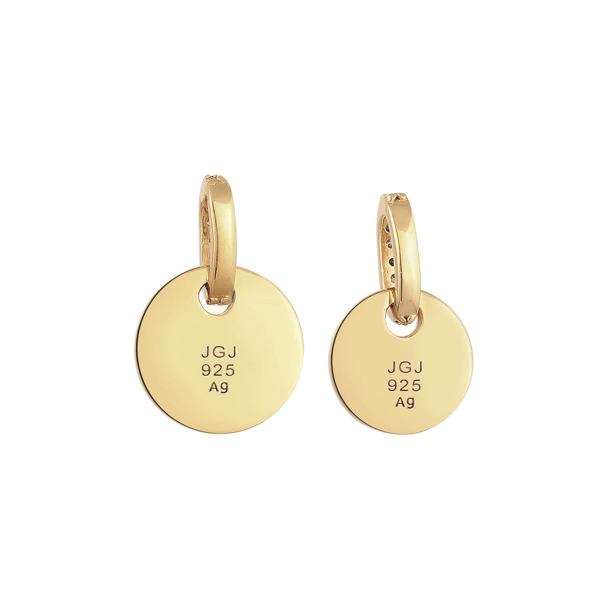 Gold engravable - Elli | Plättchen Anhänger Set Gravur | Zirkonia (Weiß) | 925 Sterling Silber Vergoldet