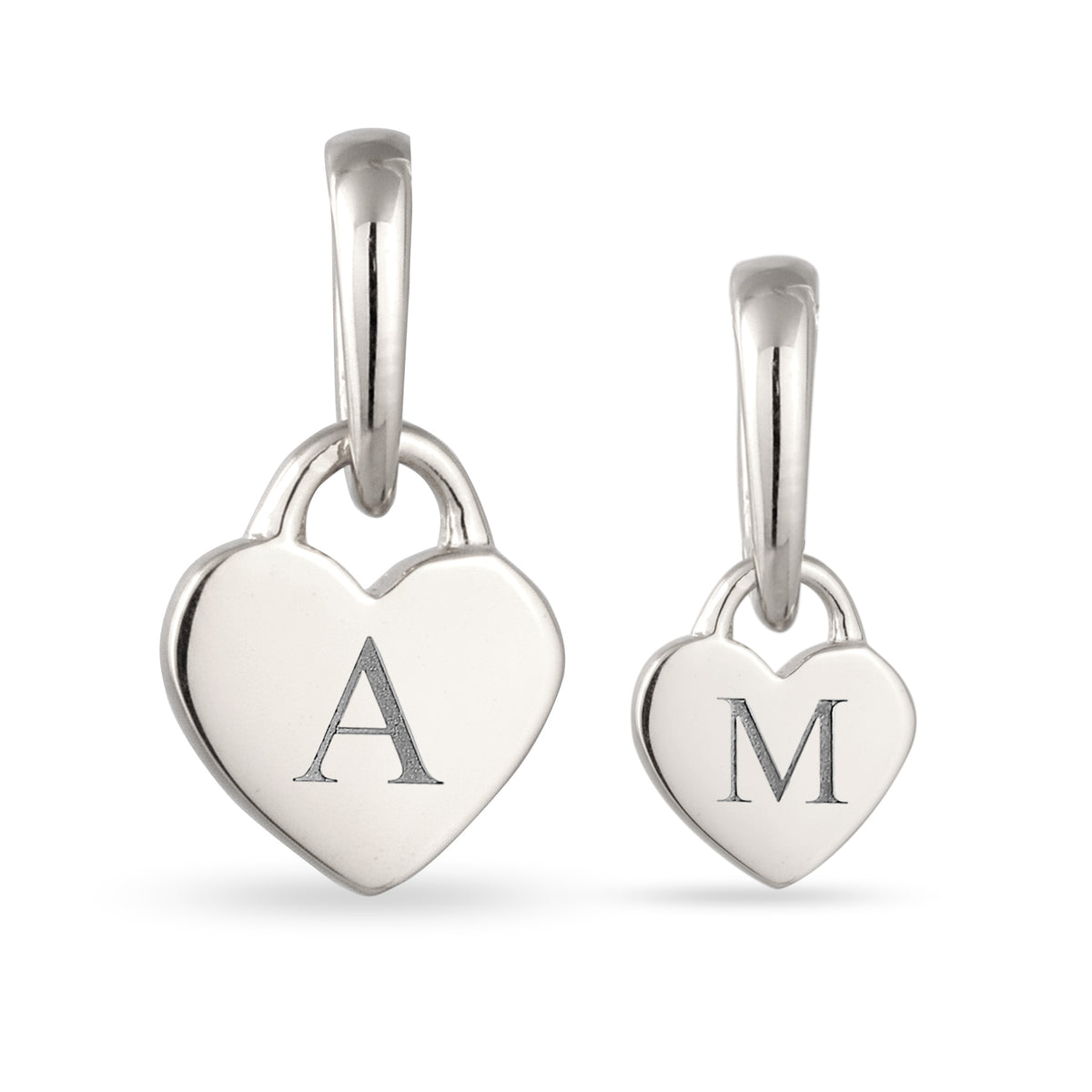 Silver engravable - Elli | Herz Anhänger Set Gravur | 925 Sterling Silber