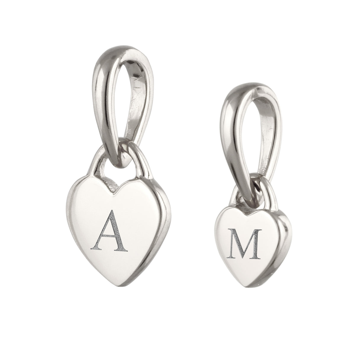 Silver engravable - Elli | Herz Anhänger Set Gravur | 925 Sterling Silber