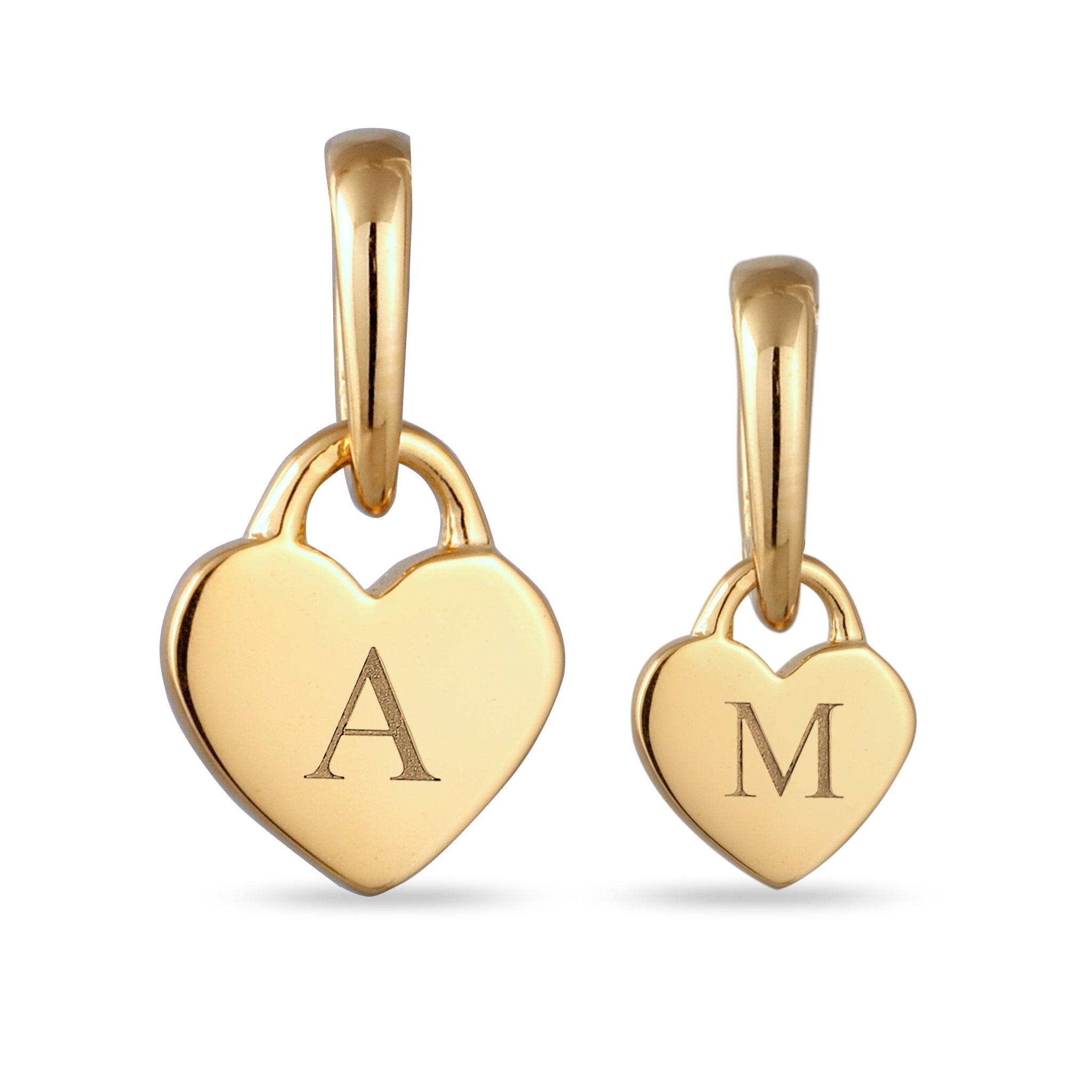 Gold engravable - Elli | Herz Anhänger Set Gravur | 925 Sterling Silber