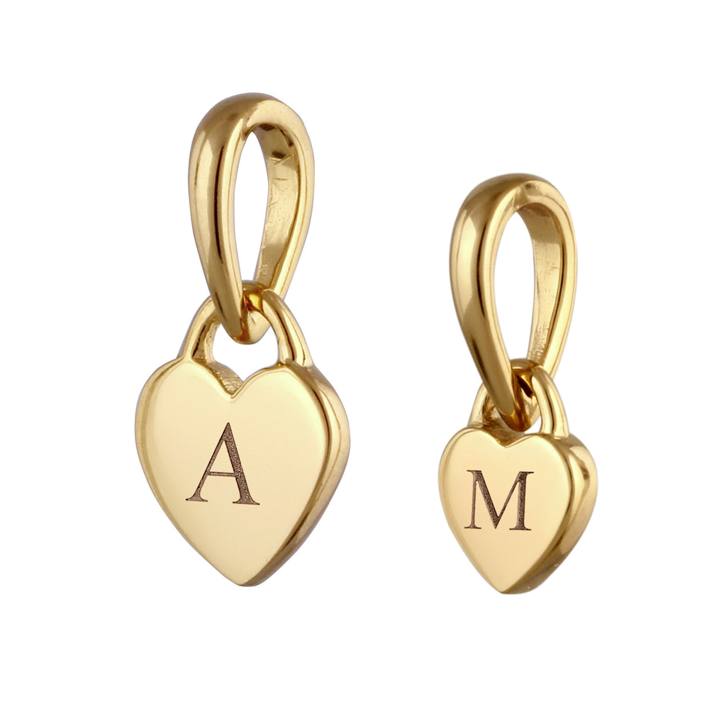 Gold engravable - Elli | Herz Anhänger Set Gravur | 925 Sterling Silber
