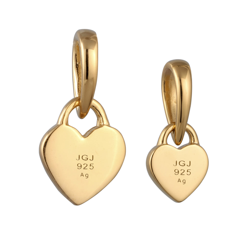 Gold engravable - Elli | Herz Anhänger Set Gravur | 925 Sterling Silber