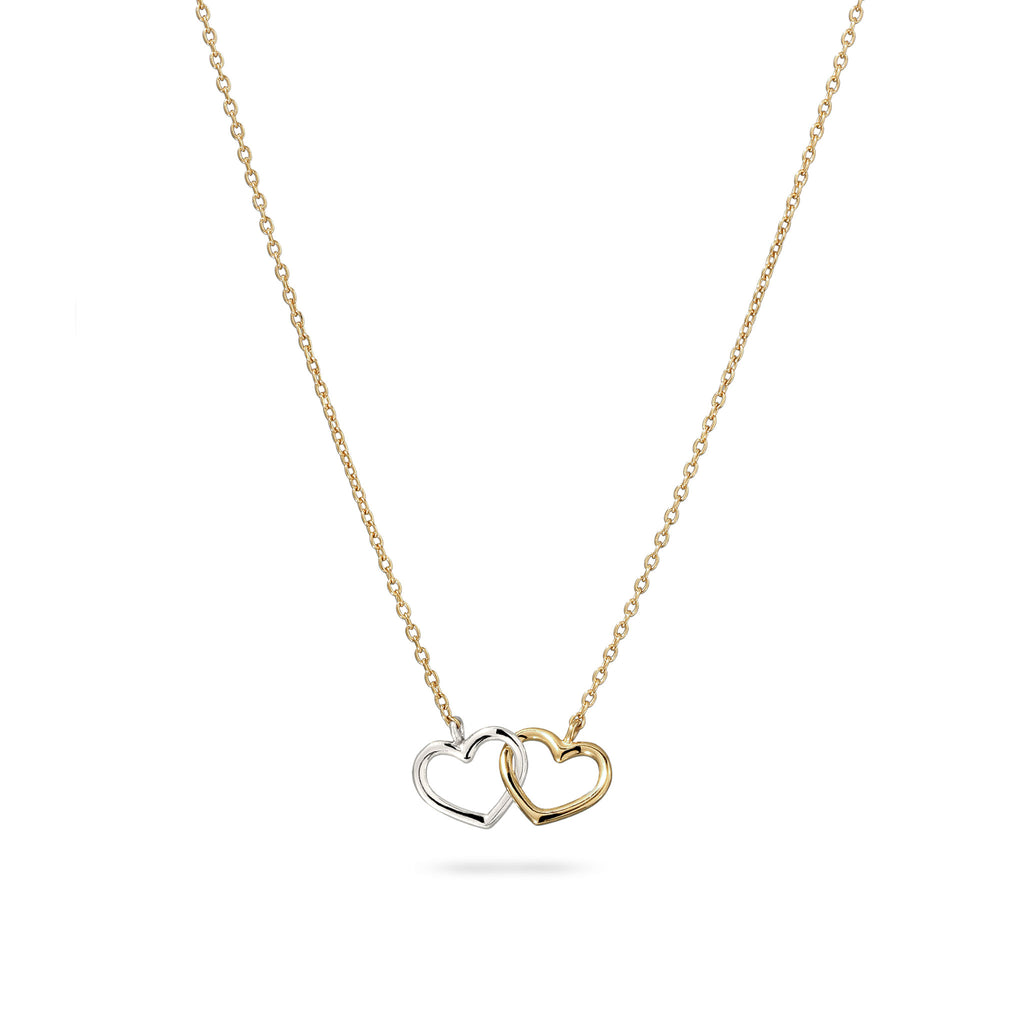 Zweifarbig - Elli | Halskette Herzen Bicolor | 925 Sterling Silber