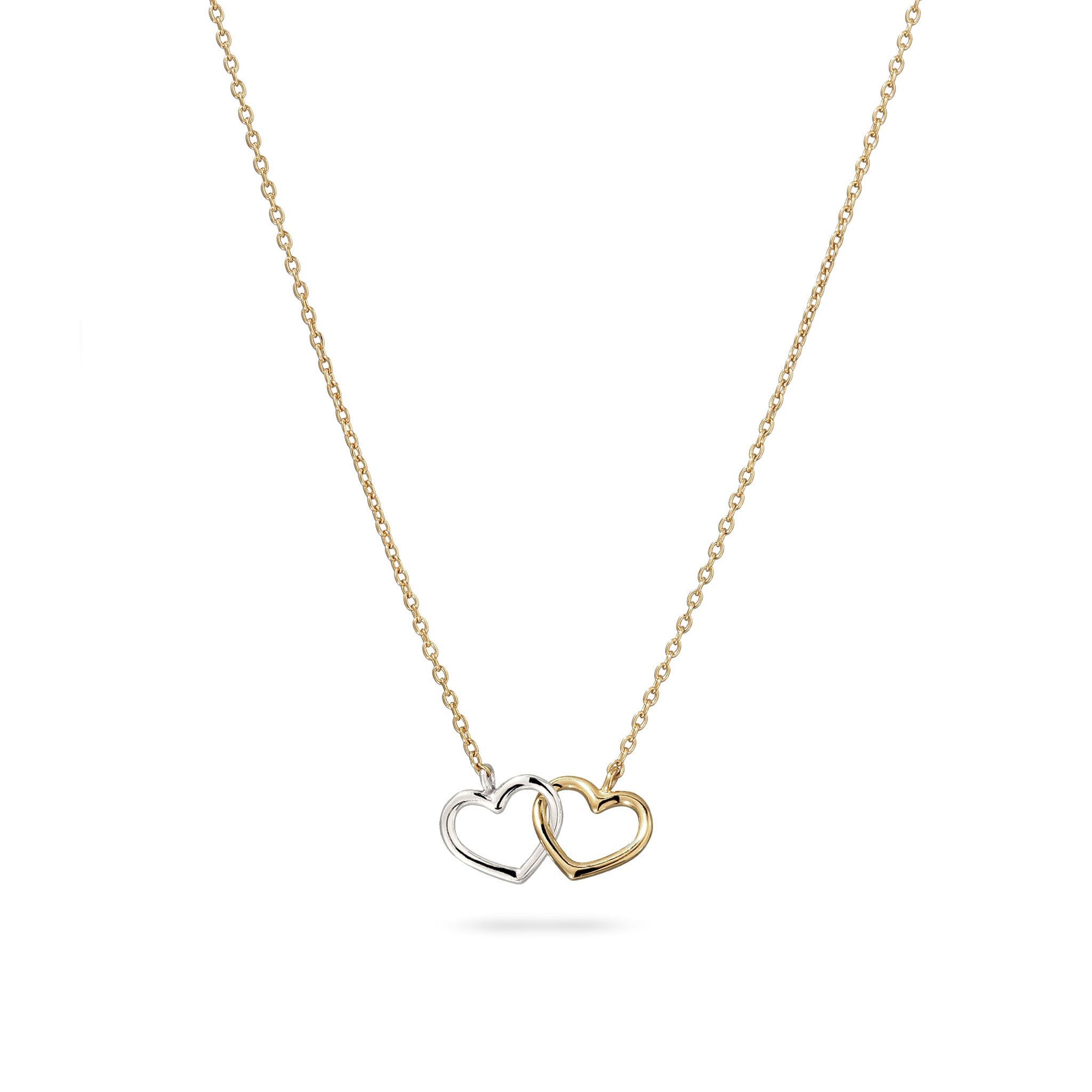 Zweifarbig - Elli | Halskette Herzen Bicolor | 925 Sterling Silber