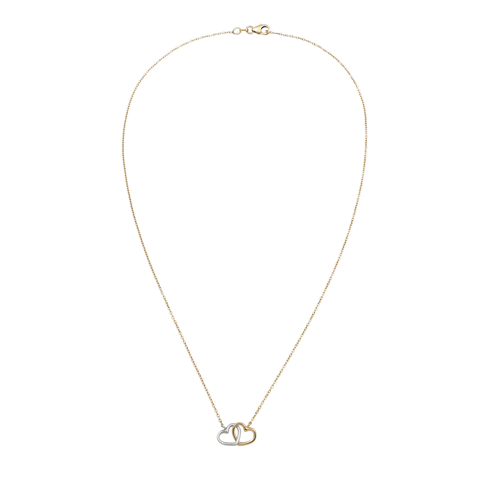 Zweifarbig - Elli | Halskette Herzen Bicolor | 925 Sterling Silber