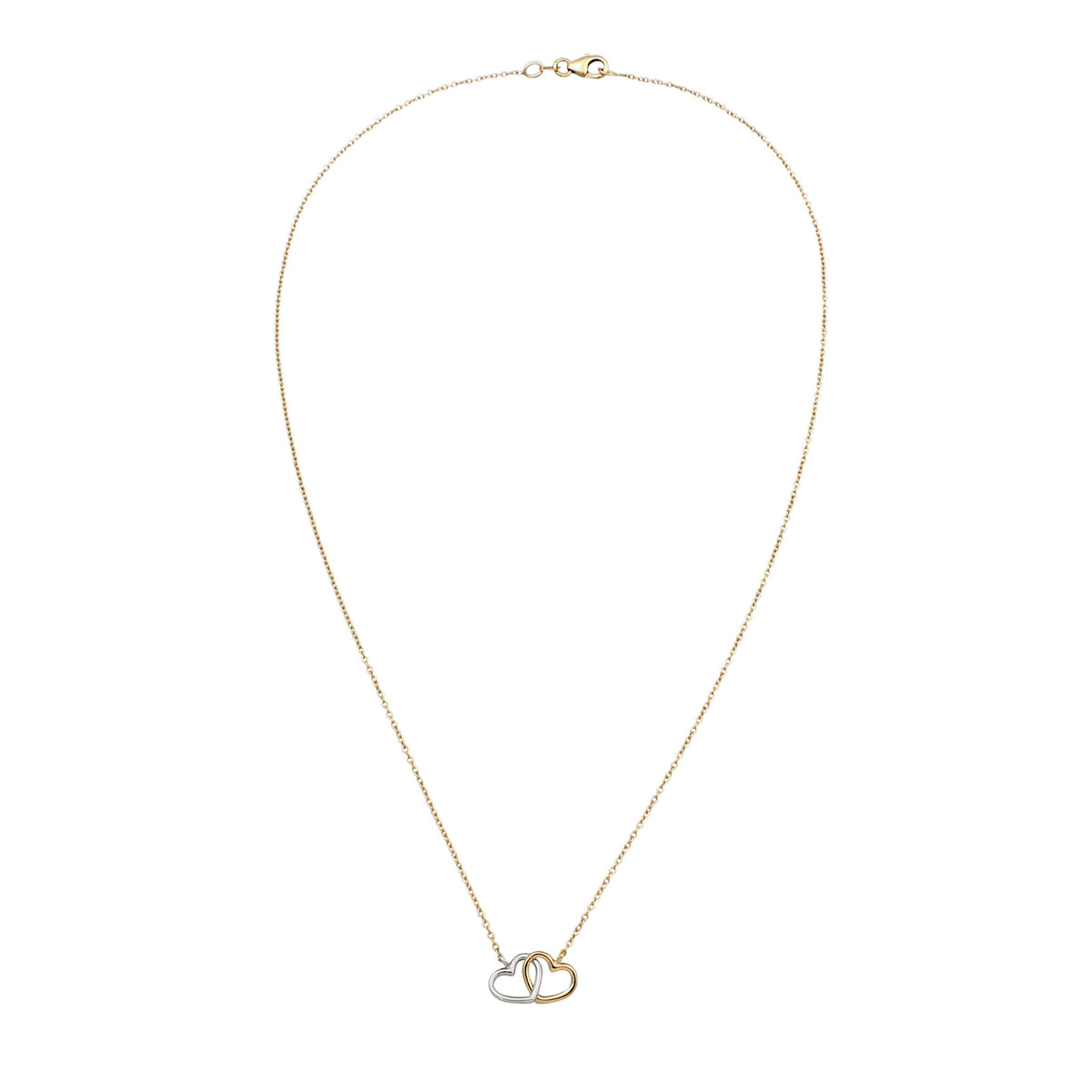 Zweifarbig - Elli | Halskette Herzen Bicolor | 925 Sterling Silber