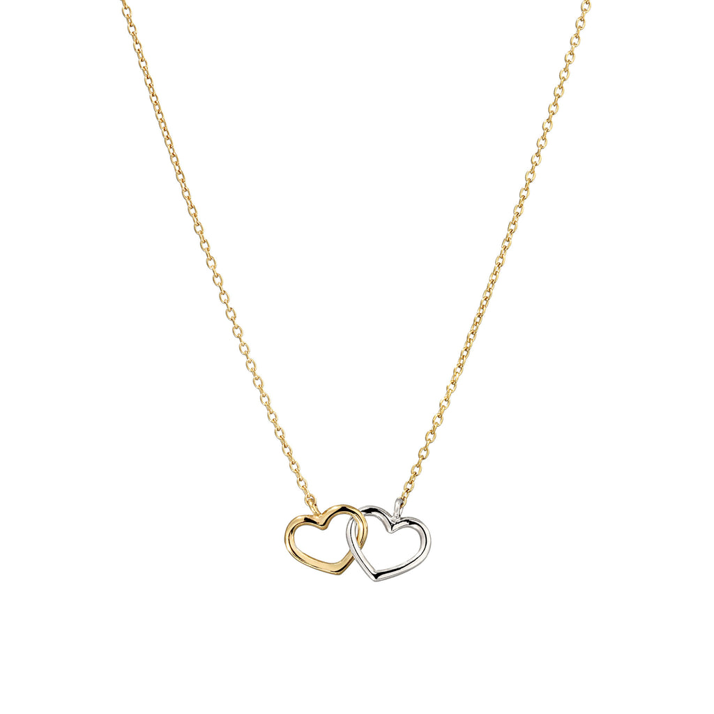 Zweifarbig - Elli | Halskette Herzen Bicolor | 925 Sterling Silber