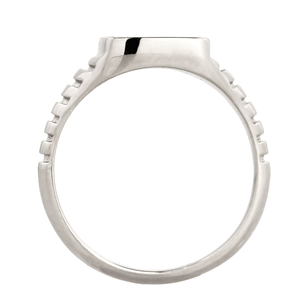 Silber - Elli | Siegelring Quadrat | Emaille (Dunkelrot) | 925 Sterling Silber