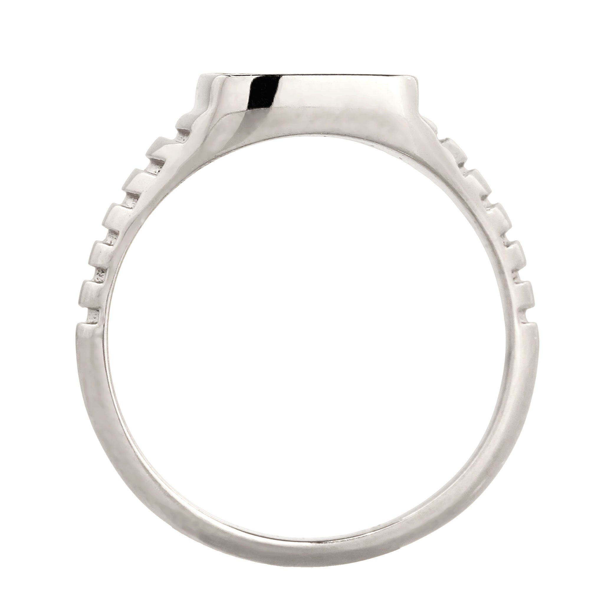 Silber - Elli | Siegelring Quadrat | Emaille (Dunkelrot) | 925 Sterling Silber
