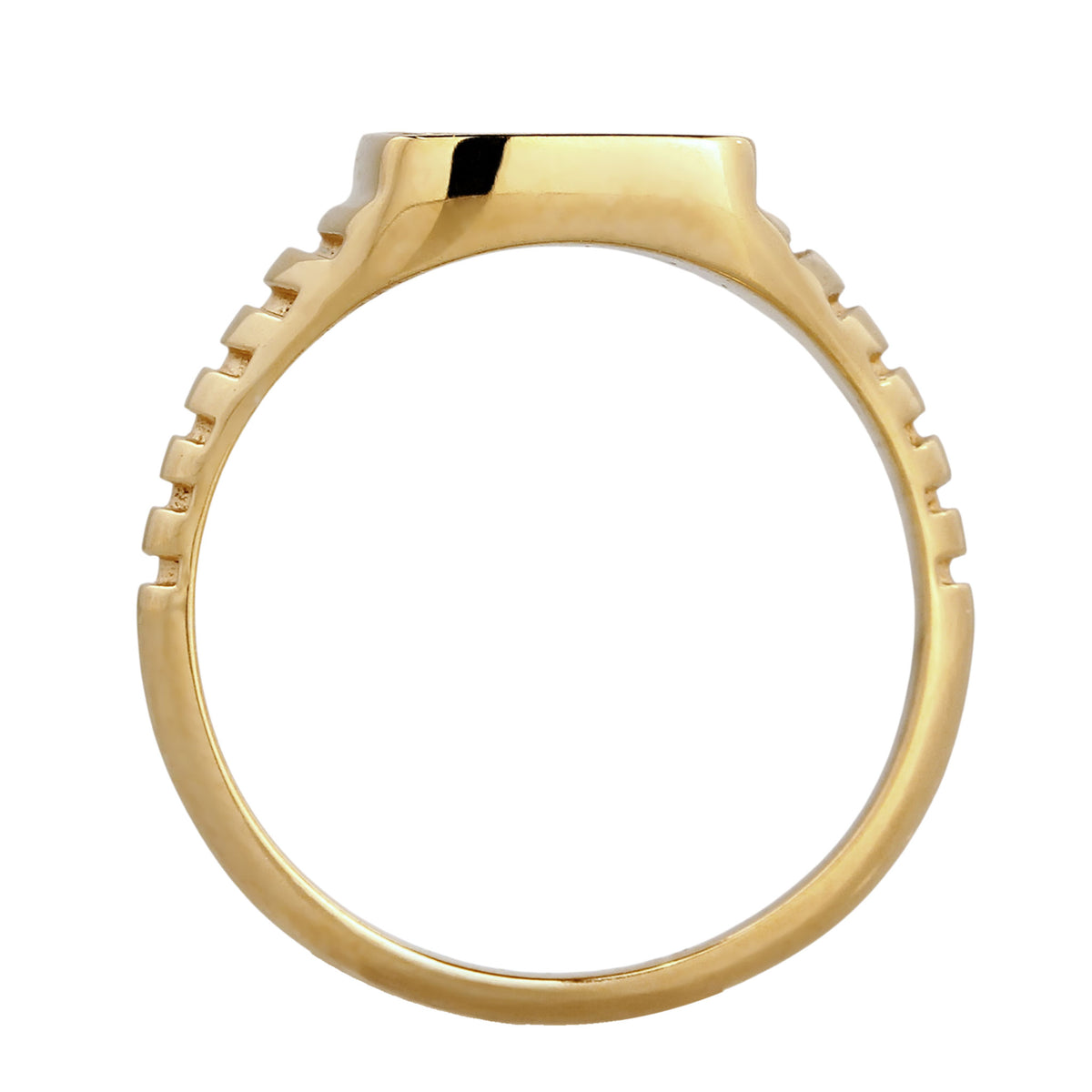 Gold - Elli | Siegelring Quadrat | Emaille (Rot) | 925 Sterling Silber vergoldet